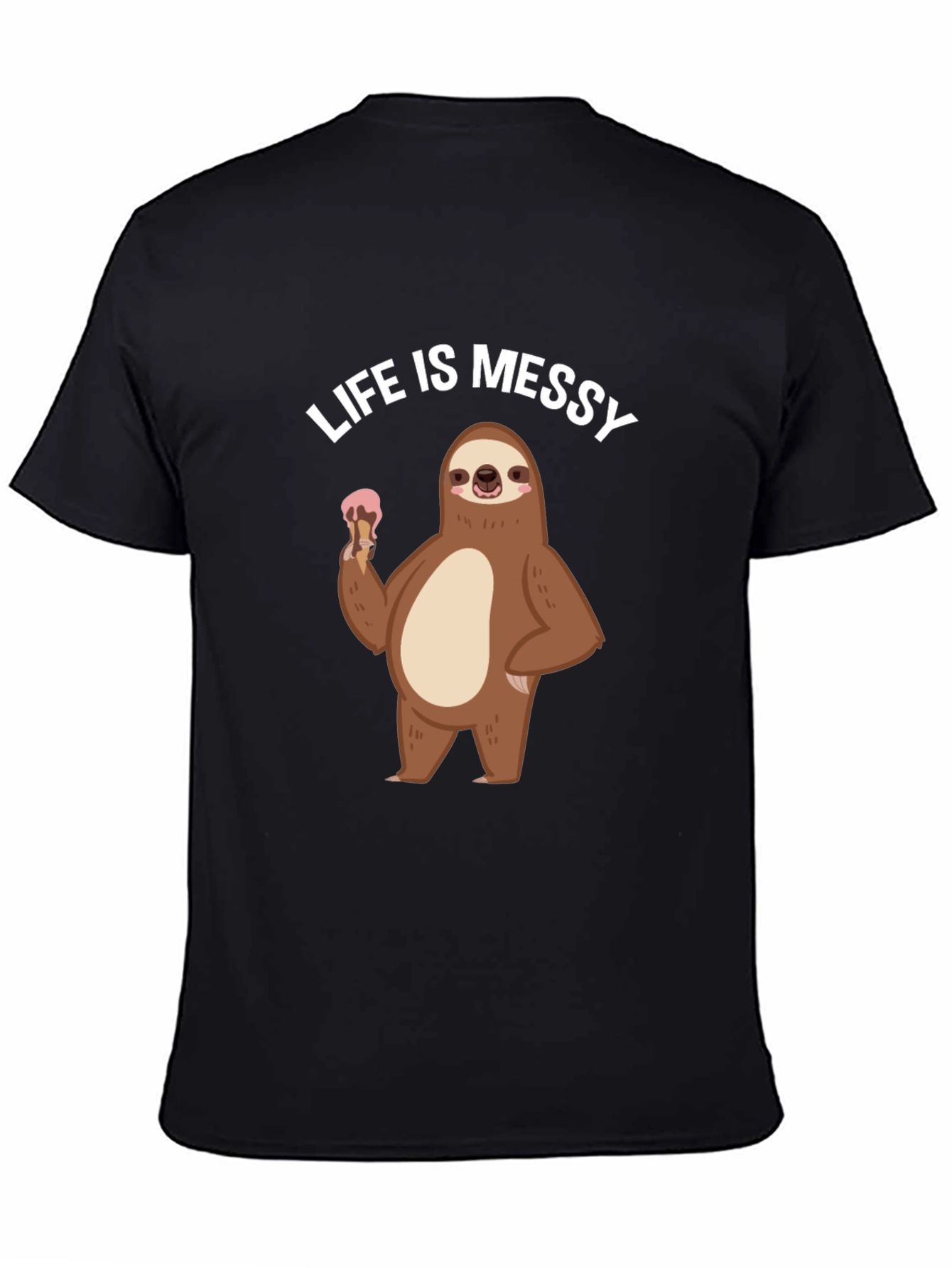 Black Life is Messy Sloth T-Shirt view 4