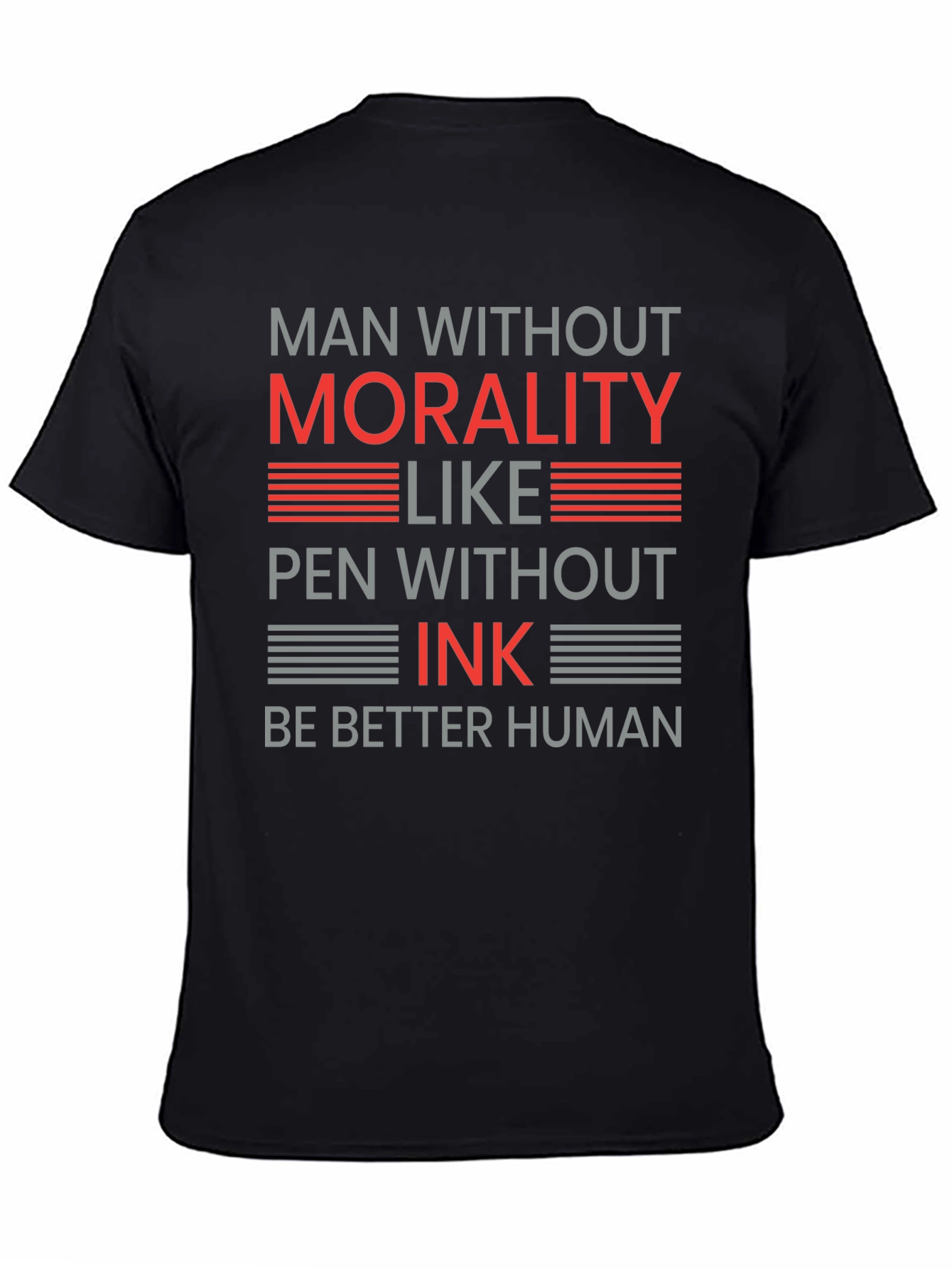 Black Morality Ink Graphic T-Shirt - Be Better Human view 4