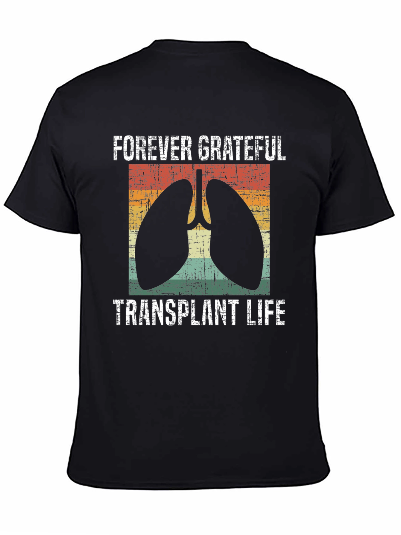Black Forever Grateful Transplant Life T-Shirt view 4