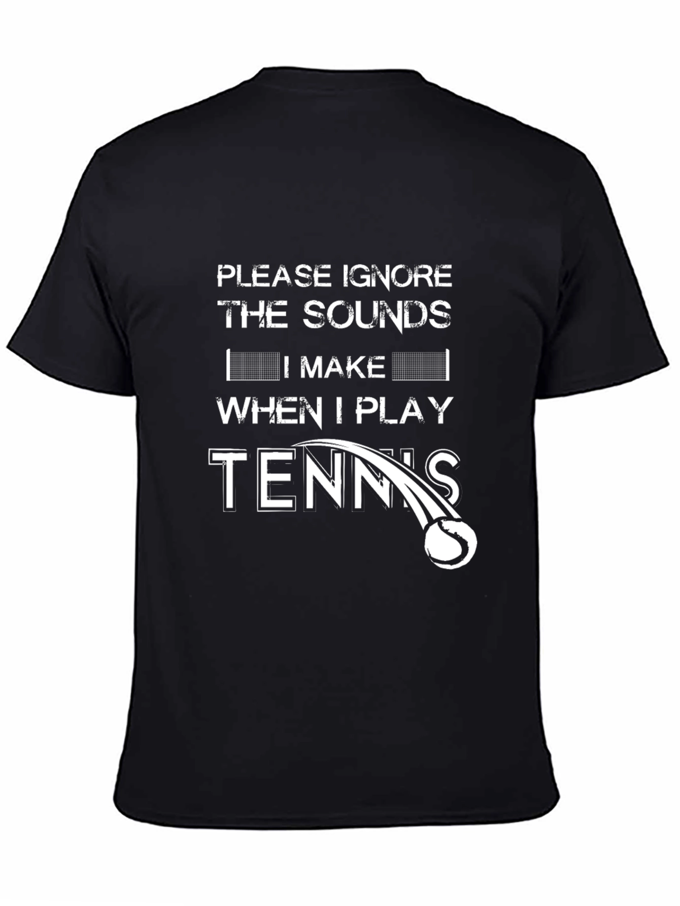 Black Funny Tennis Player Graphic T-Shirt view 4
