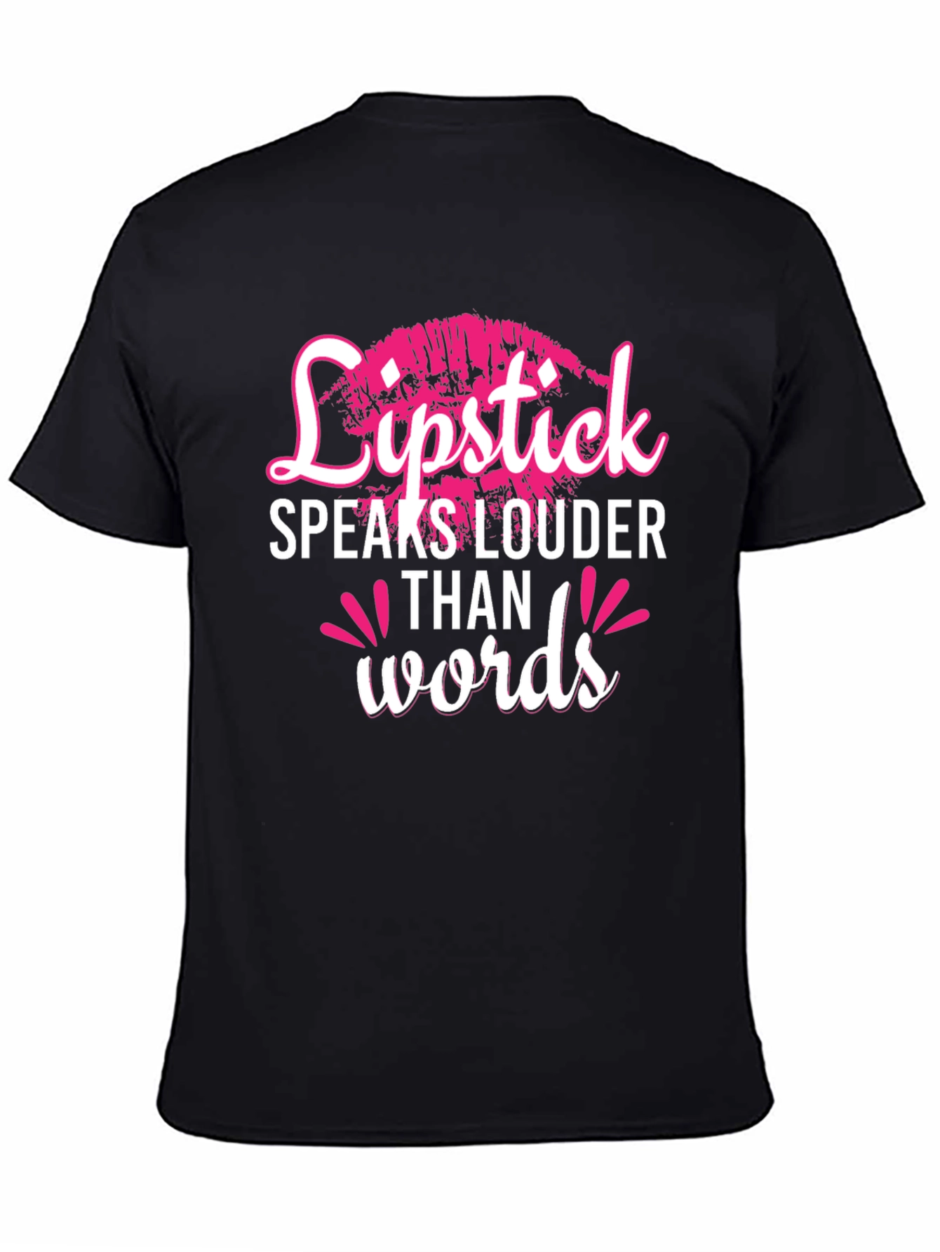 Black Lipstick Speaks Louder Than Words Graphic Tee view 4
