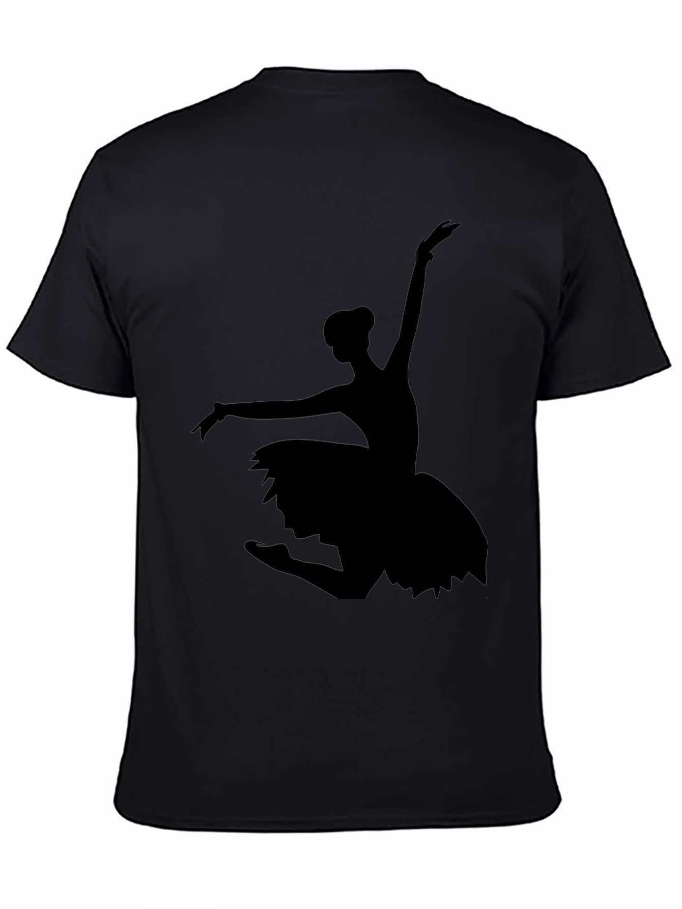 Black Ballet Dancer Silhouette Graphic Tee - Black view 4