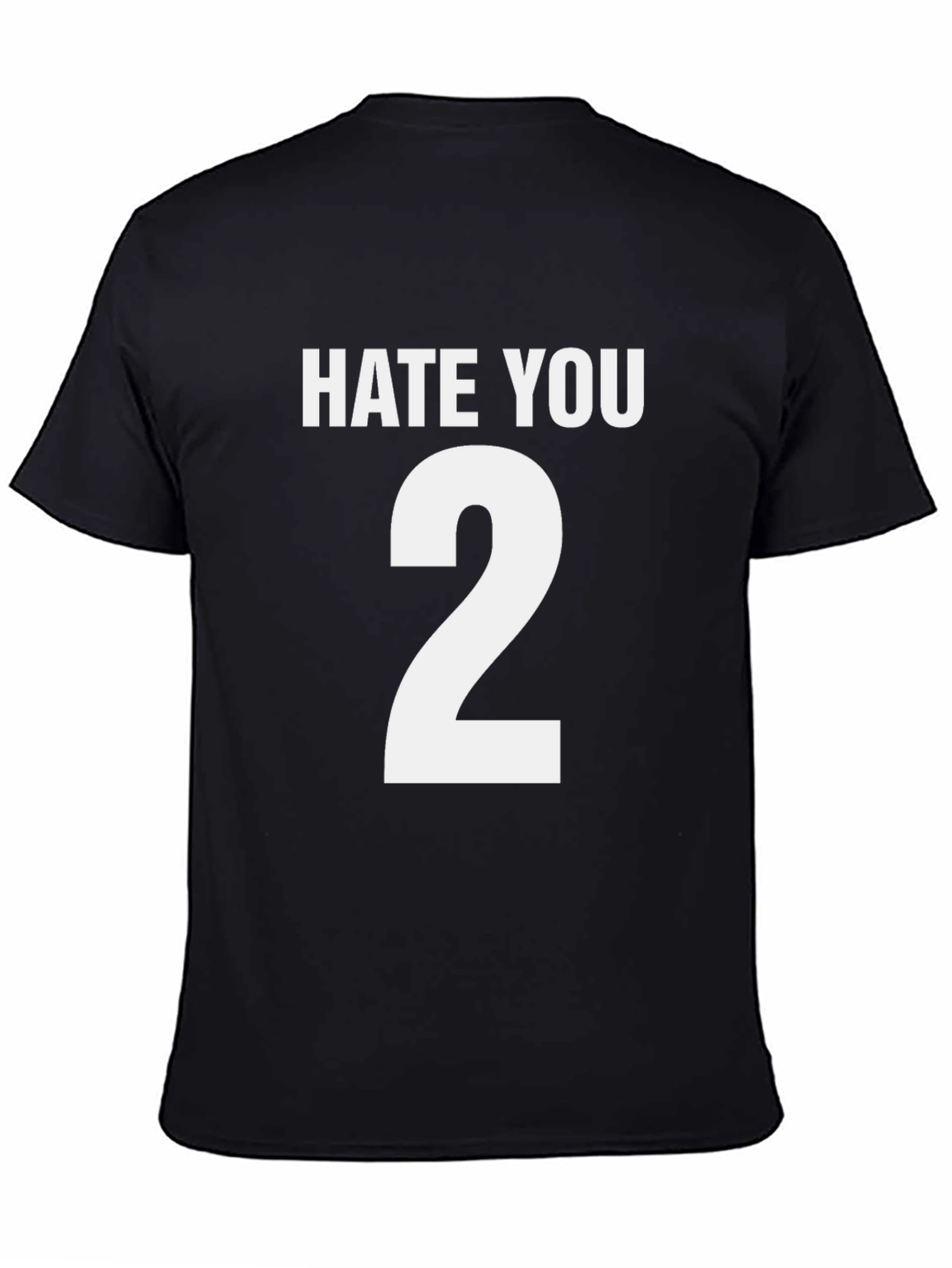 Black Hate You 2 Graphic Tee - Black Cotton Blend view 4