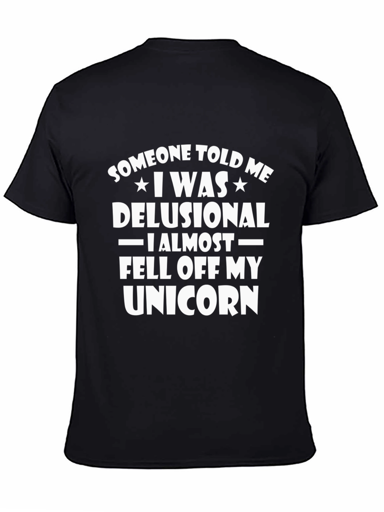 Black Delusional Unicorn Graphic T-Shirt view 4