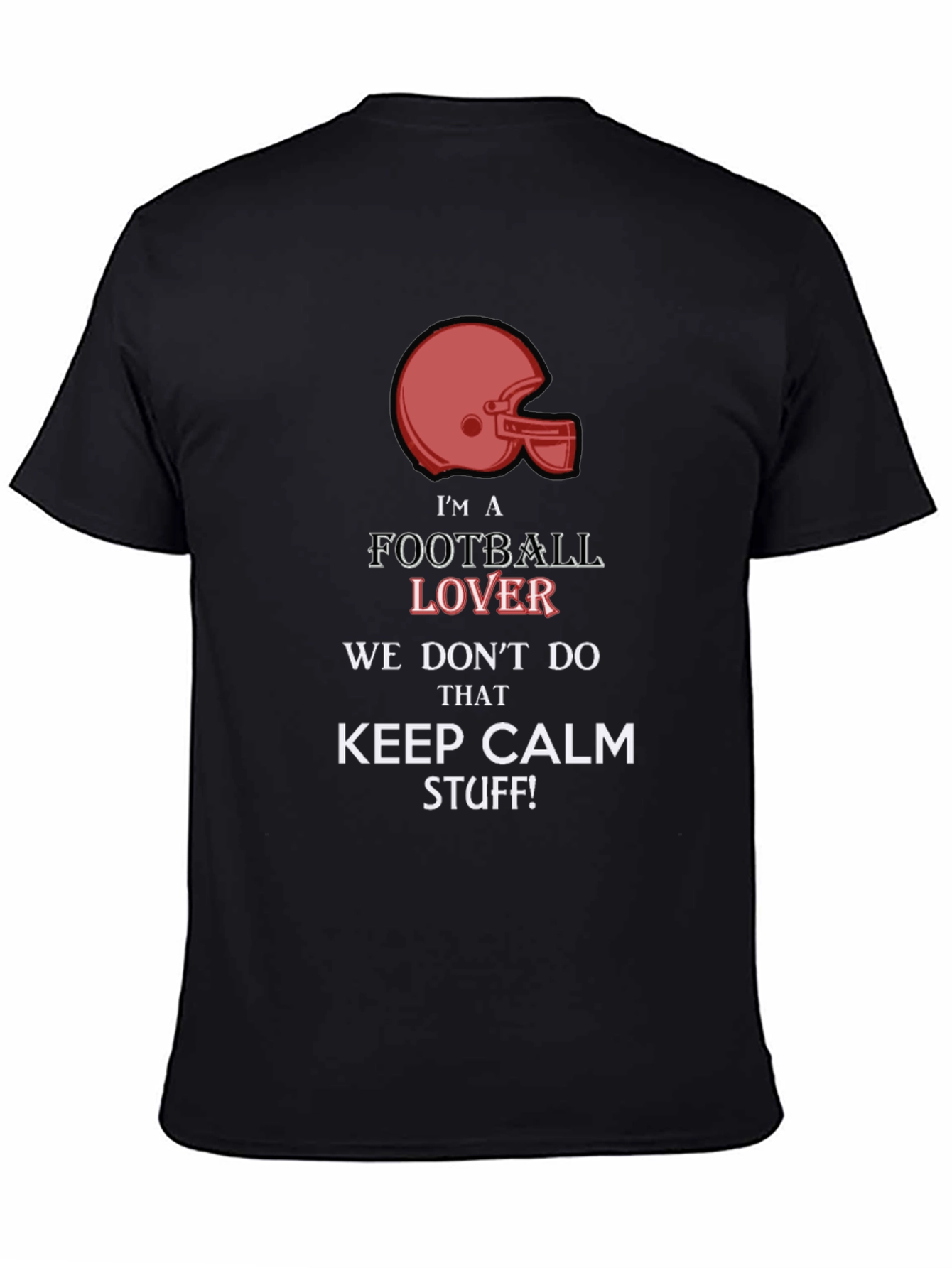 Black Football Lover Graphic Tee - Keep Calm Style view 4