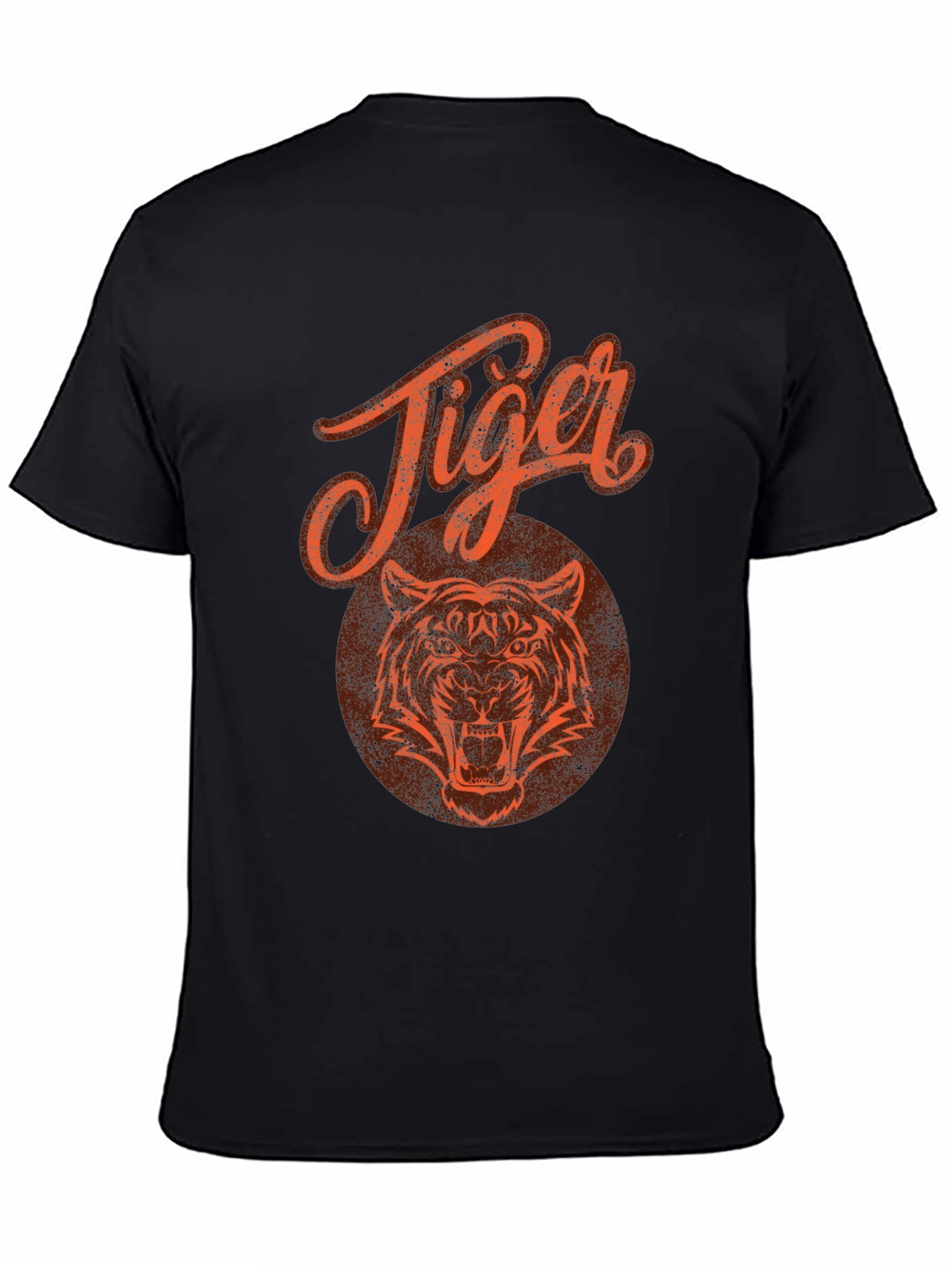 Black Tiger Graphic Print Black T-Shirt view 4