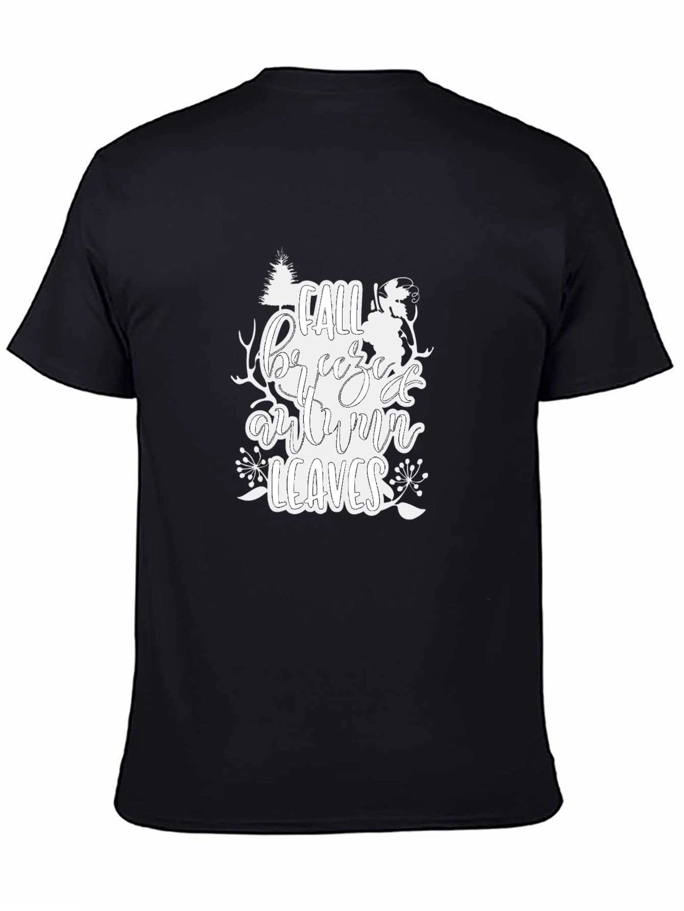Black Fall Breeze Autumn Leaves T-Shirt view 4