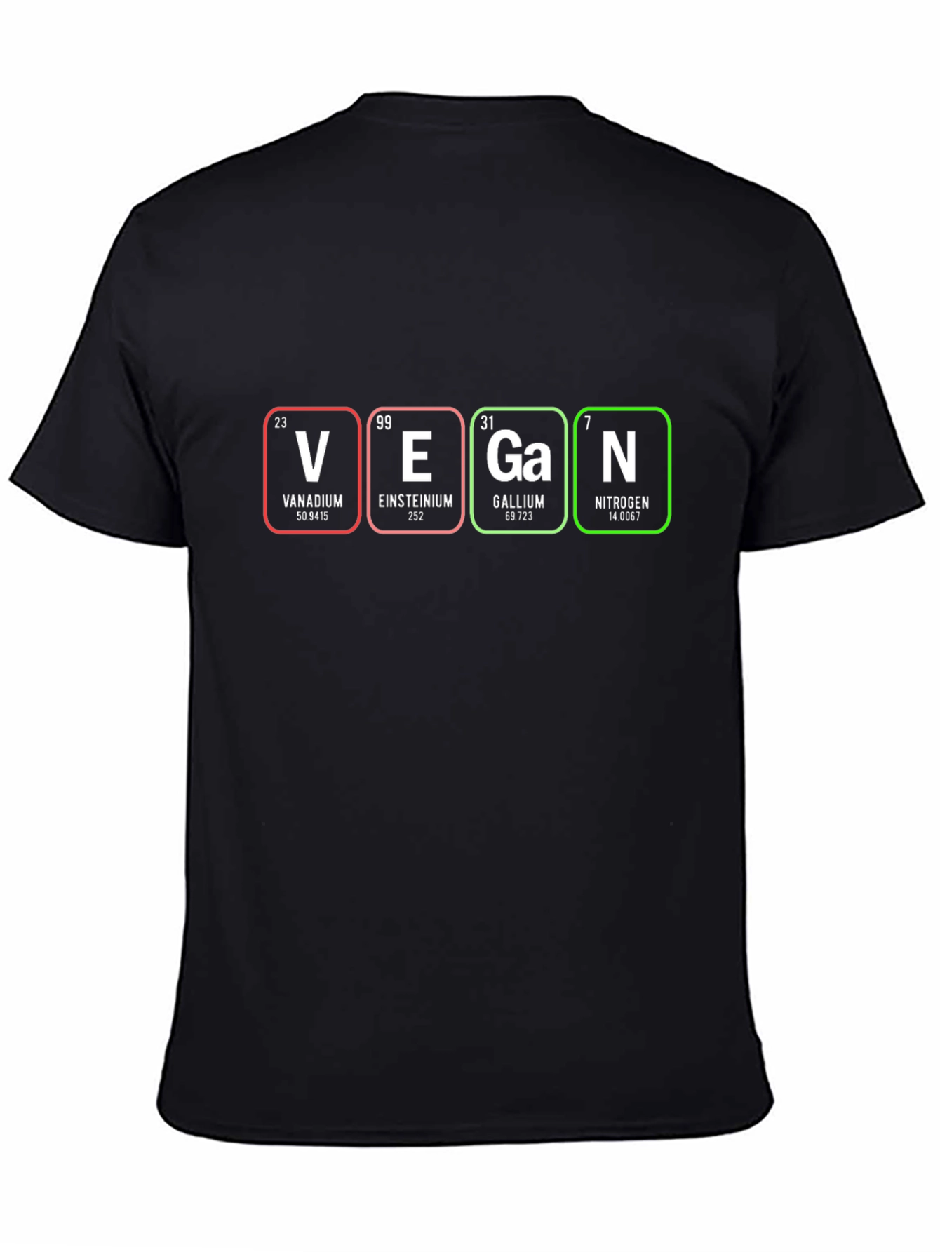 Black Vegan Periodic Table T-Shirt view 4
