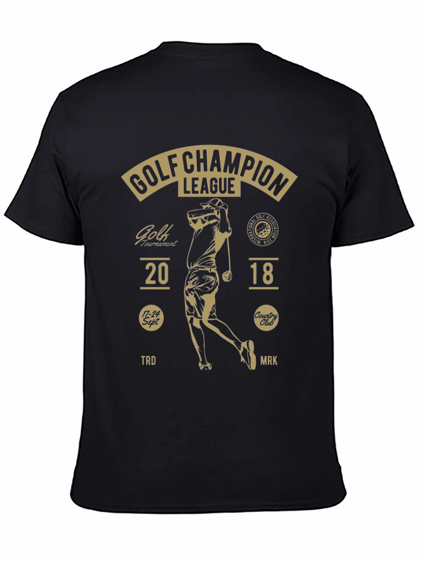 Black Golf Champion League Black T-Shirt view 4