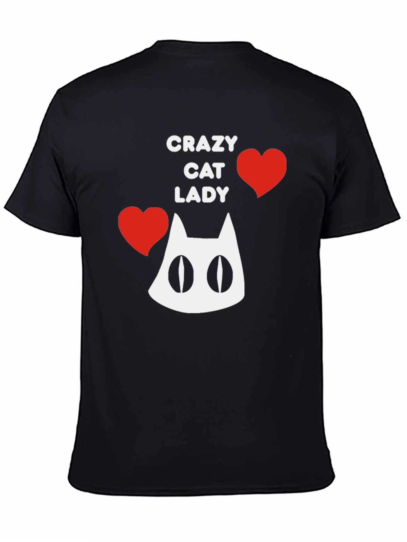 Black Crazy Cat Lady T-Shirt - Fun Novelty Tee view 4