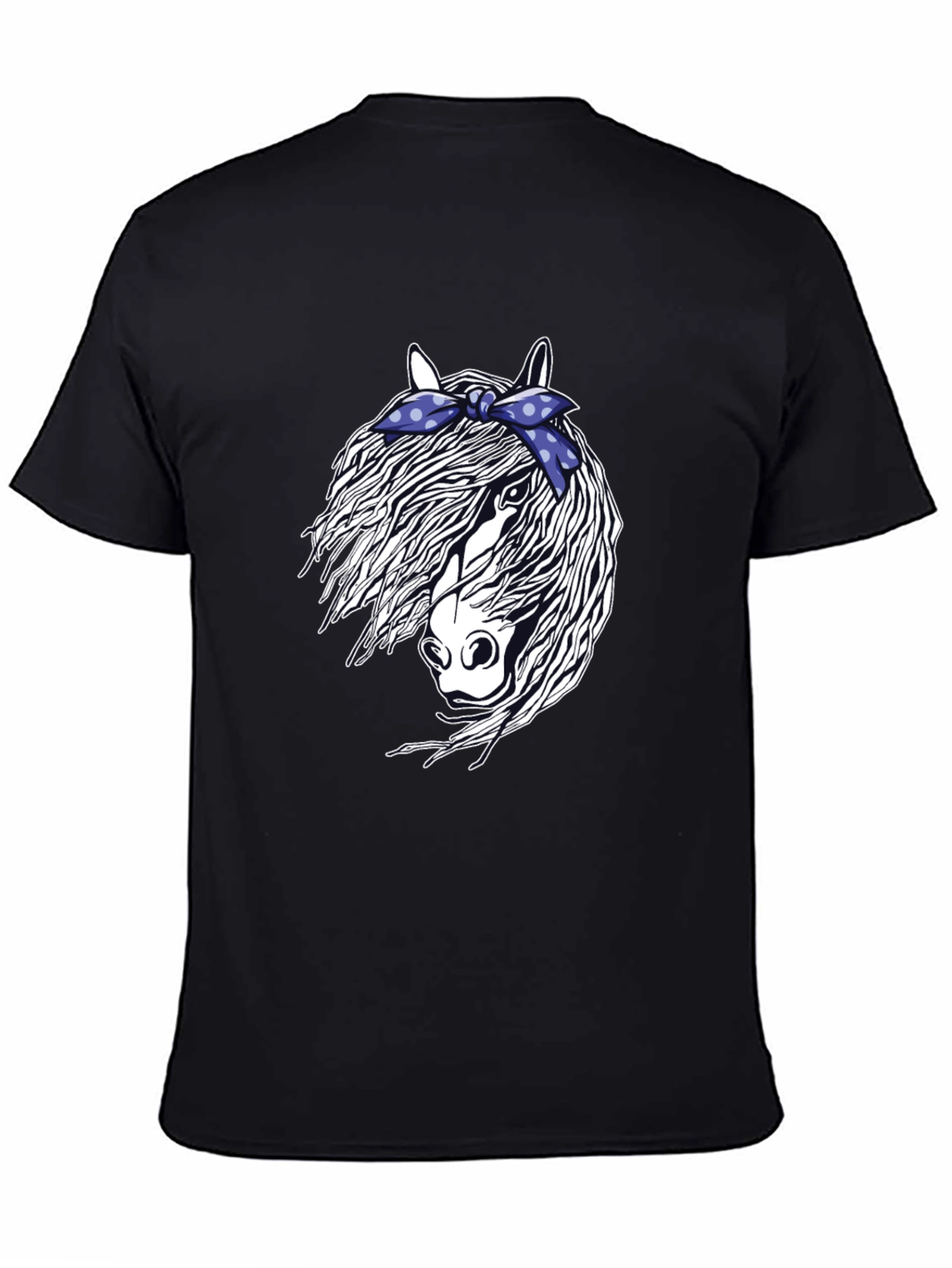 Black Horse with Bandana Graphic T-Shirt view 4
