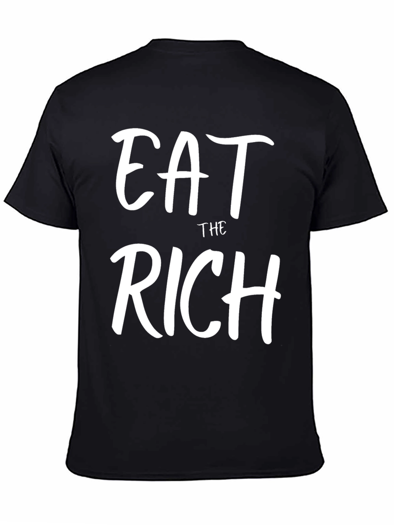 Black Eat The Rich Graphic Tee - Black Crew Neck T-Shirt view 4
