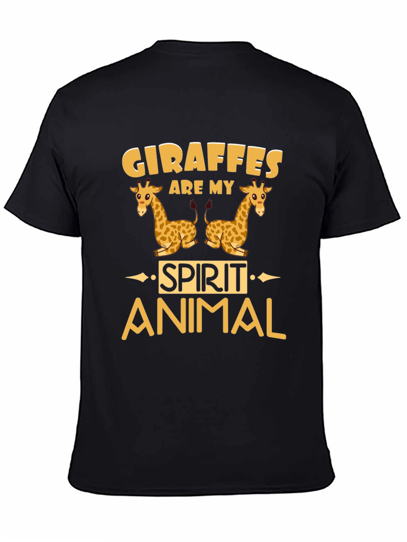 Black Giraffe Spirit Animal Graphic Tee view 4