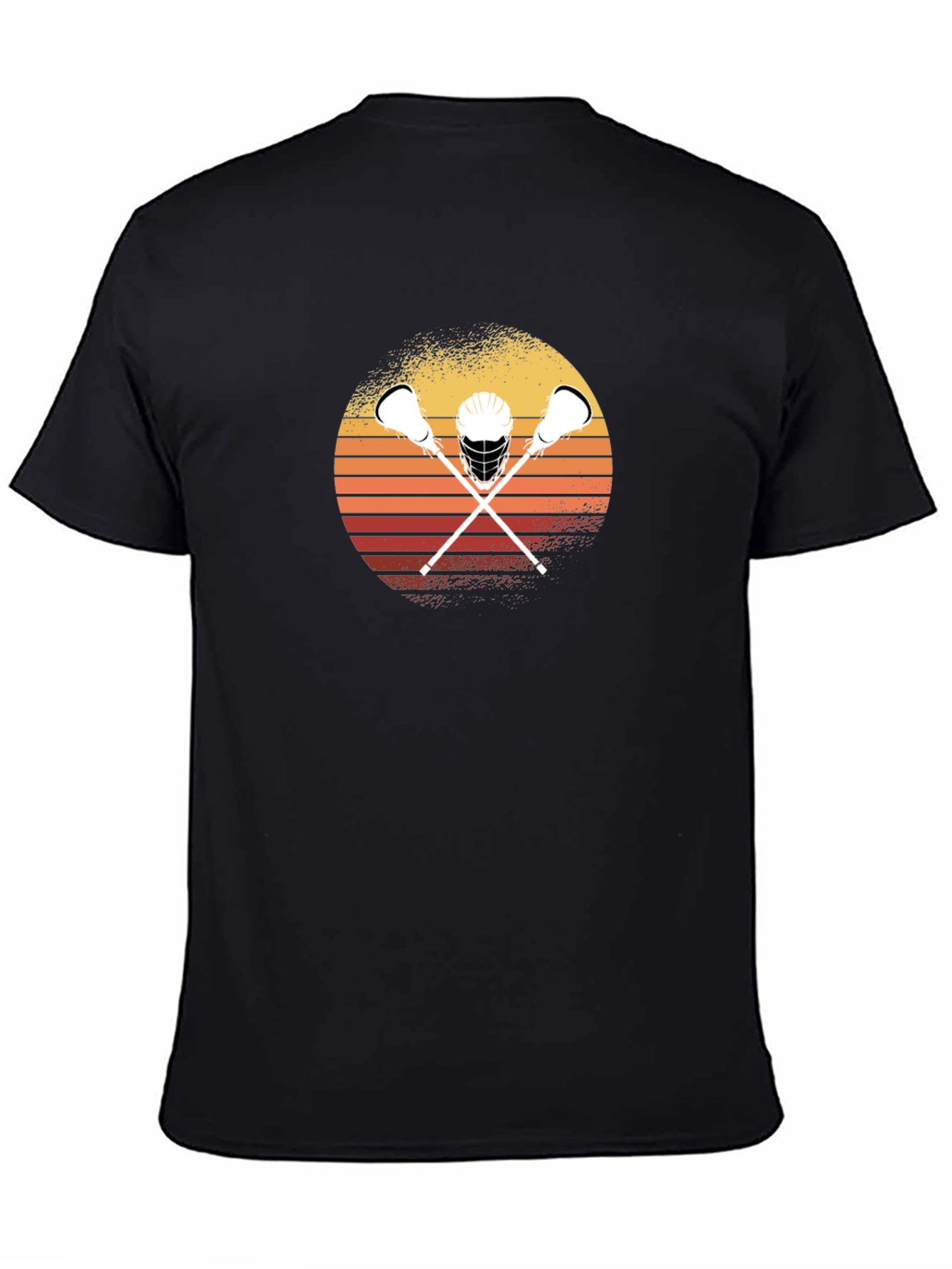 Black Lacrosse Sunset Graphic T-Shirt view 4