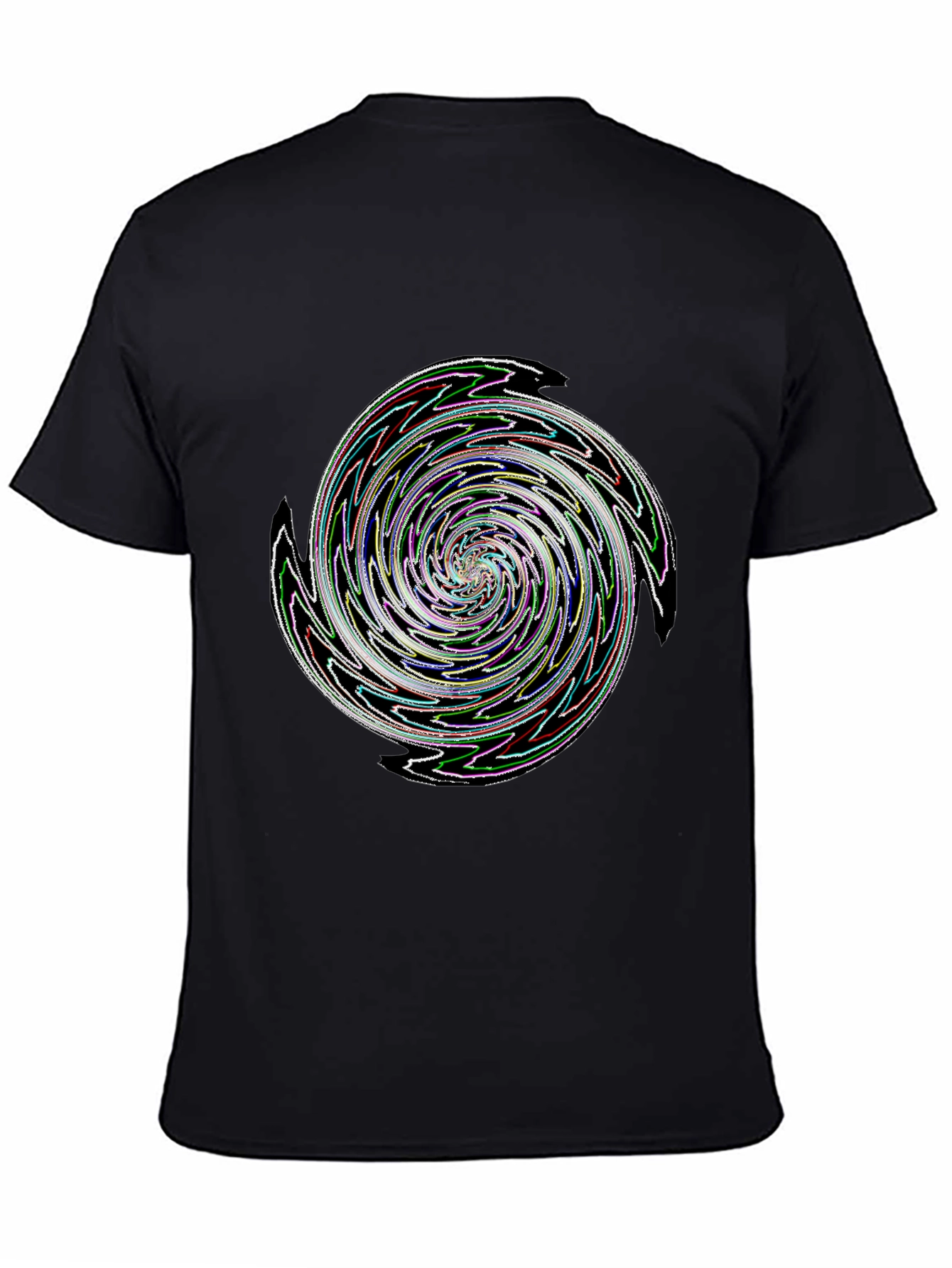 Black Swirl Graphic Tee - Men's Black T-Shirt view 4