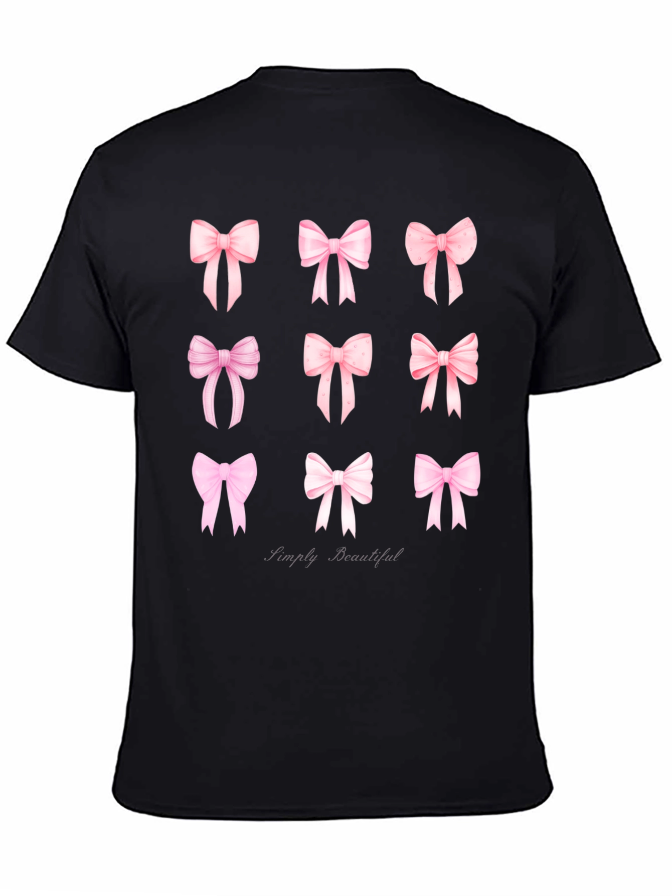 Black Simply Beautiful Bows Graphic Tee view 4
