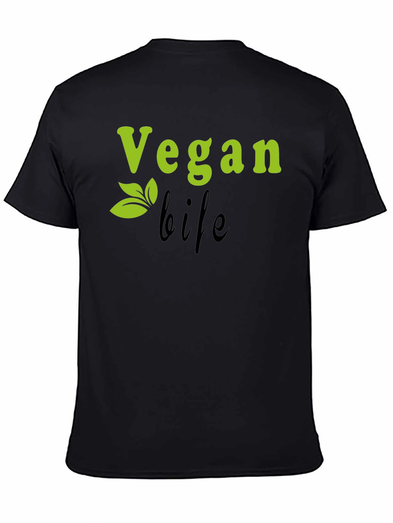 Black Vegan Life Black T-Shirt view 4