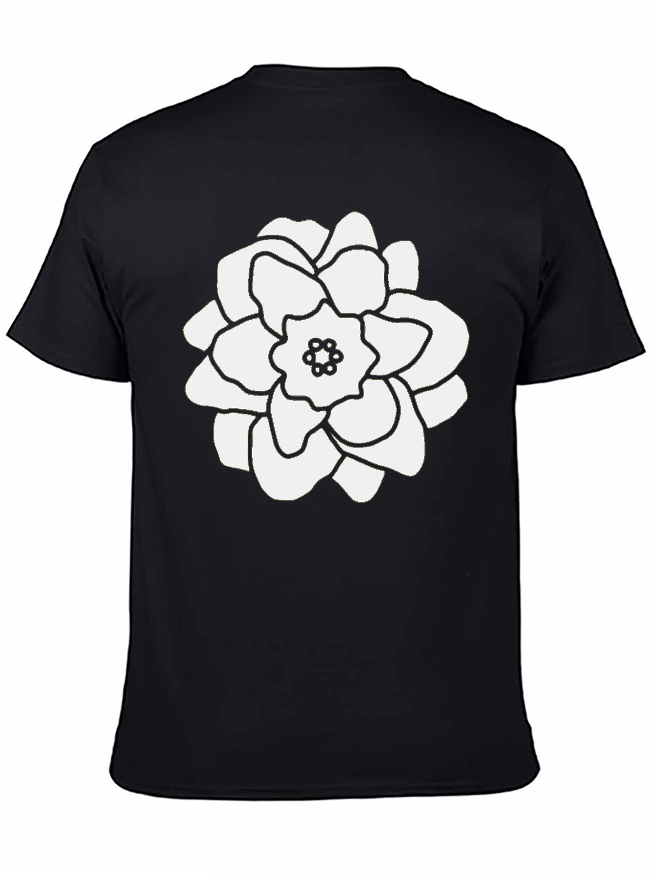 Black Floral Print Black T-Shirt view 4