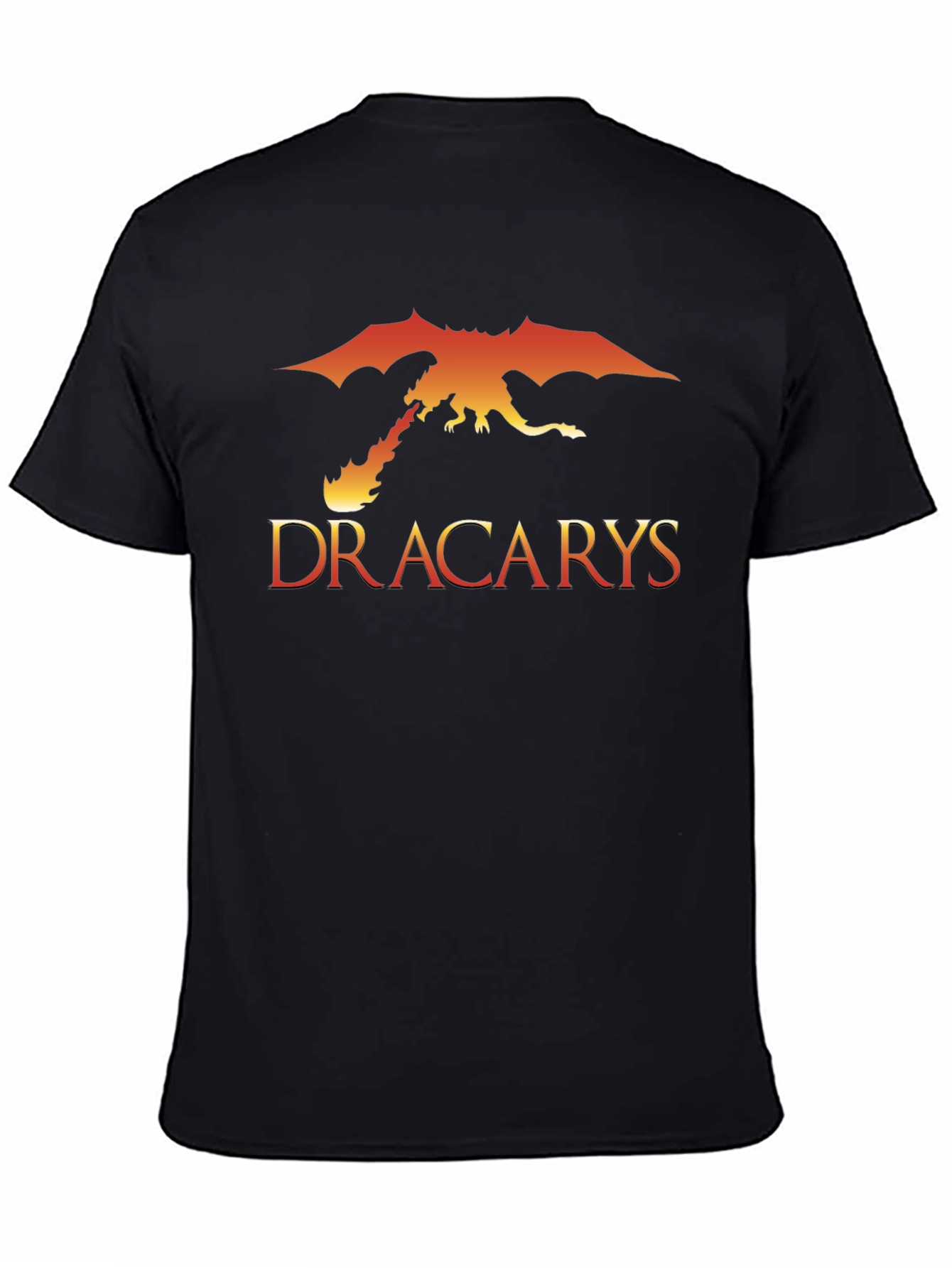 Black Dracarys Dragon Fire Graphic T-Shirt - Black view 4