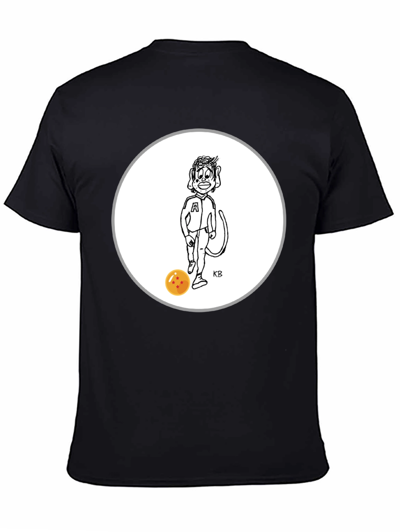 Black Cartoon Character Tee view 4
