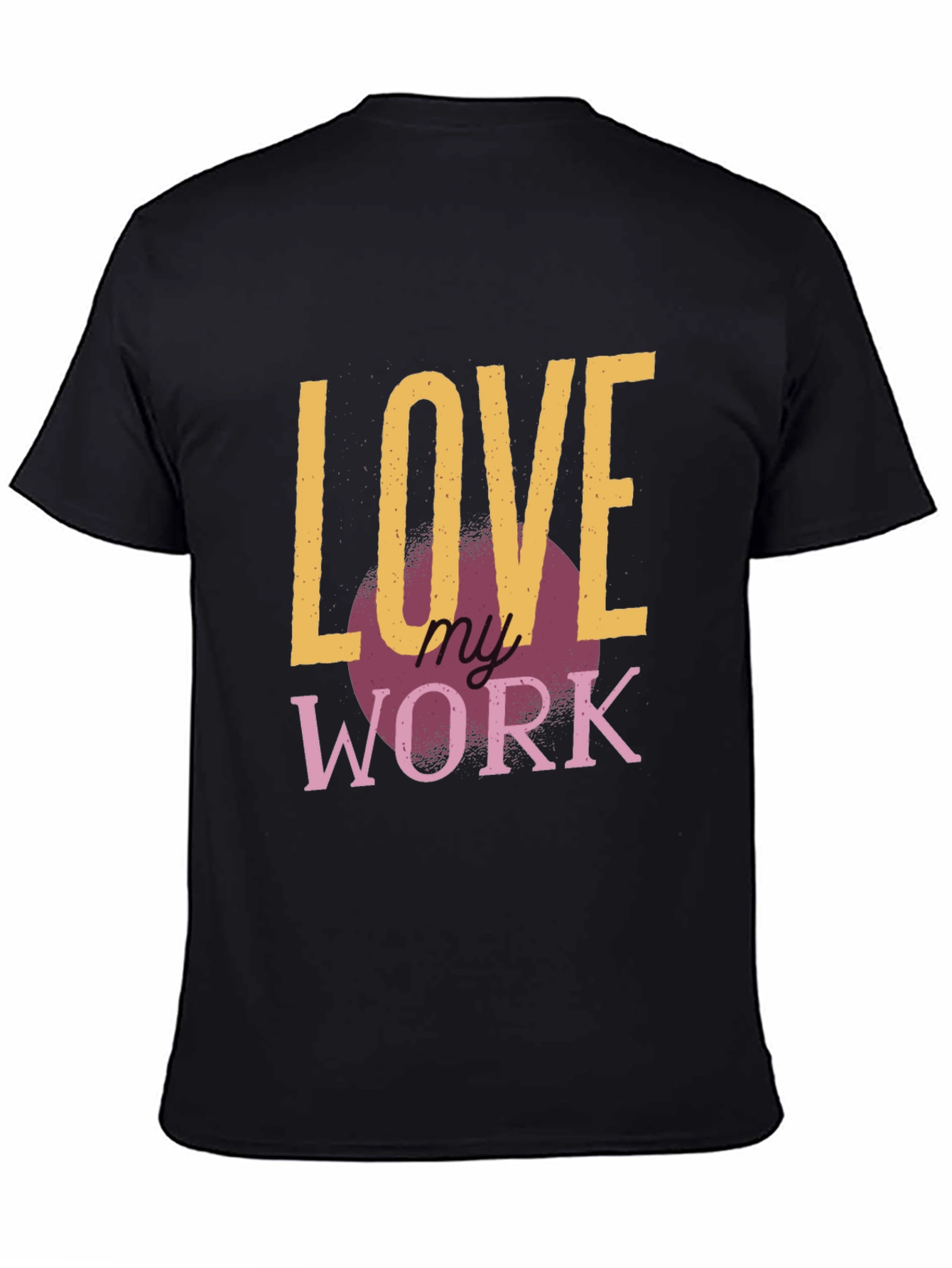 Black Love My Work Graphic Tee - Black Cotton T-Shirt view 4