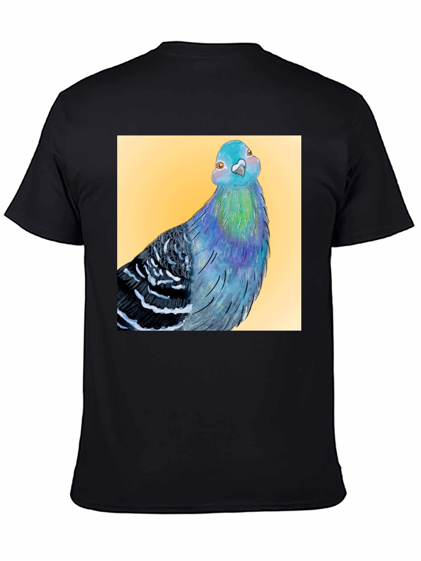 Black Pigeon Graphic T-Shirt - Unique Bird Art Tee view 4