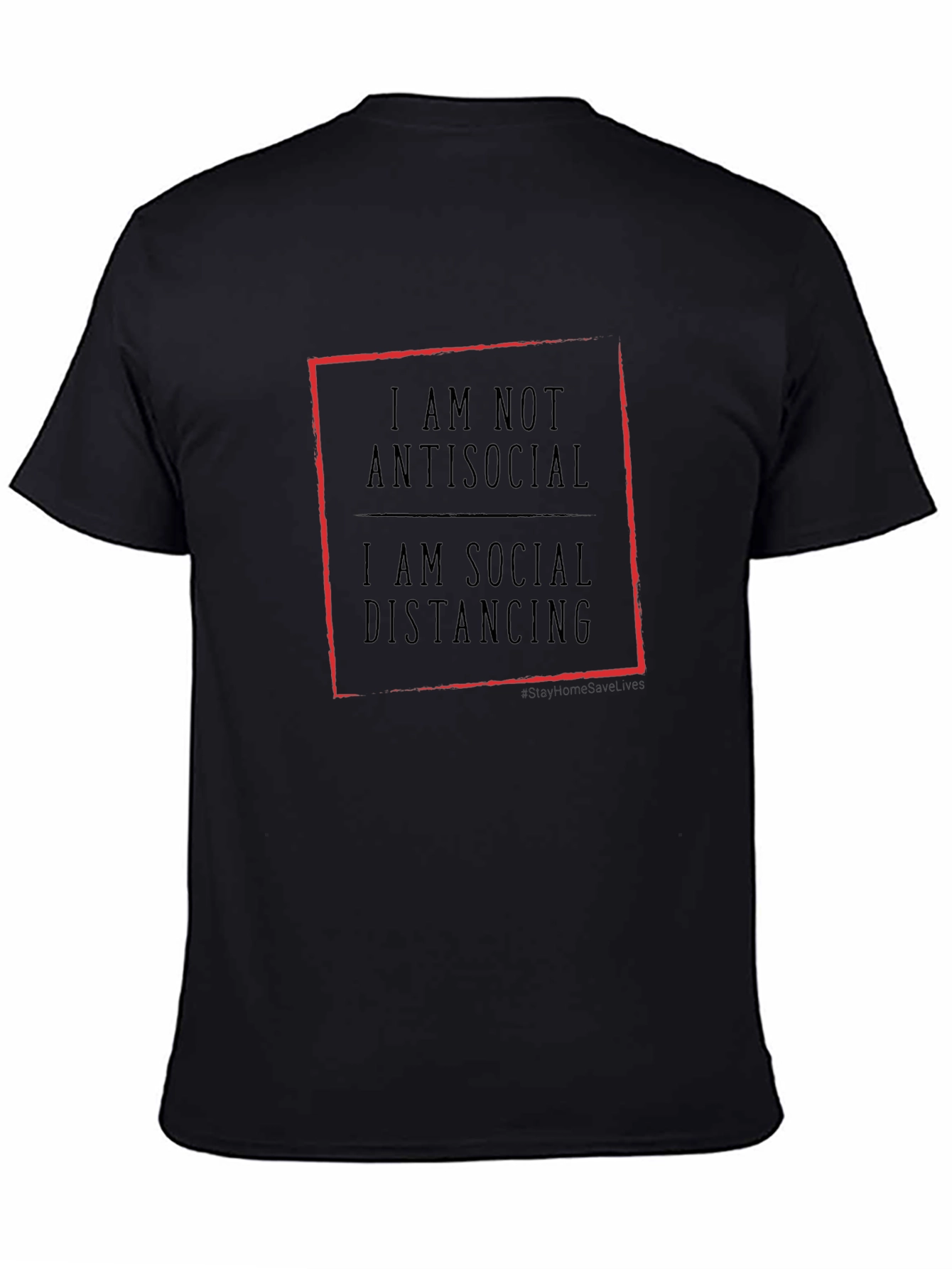 Black Social Distancing T-Shirt - Anti-Social Graphic Tee view 4