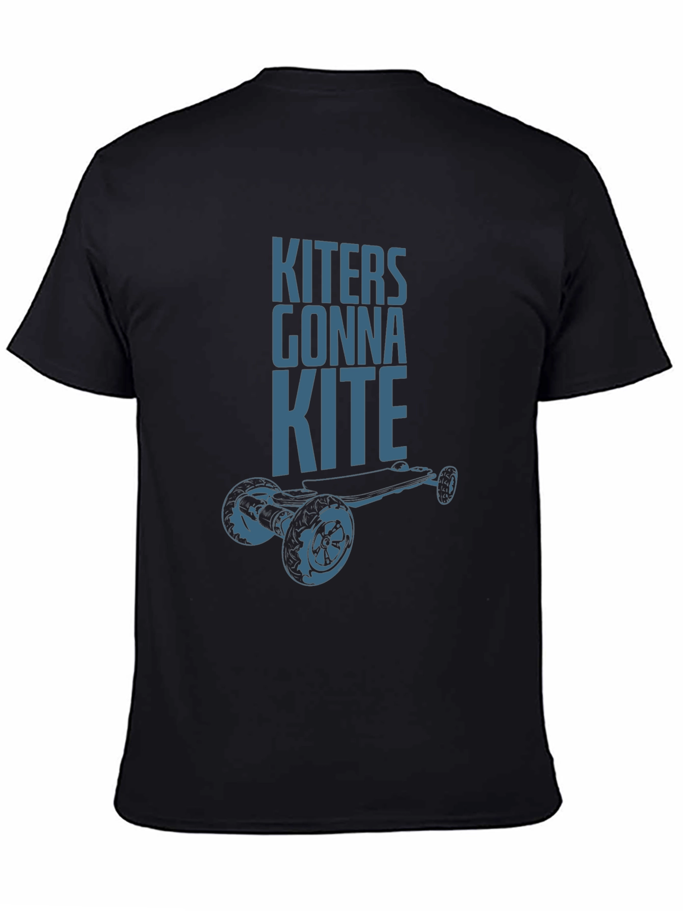 Black Kiteboarder Graphic Tee - "Kiters Gonna Kite" Black T-Shirt view 4