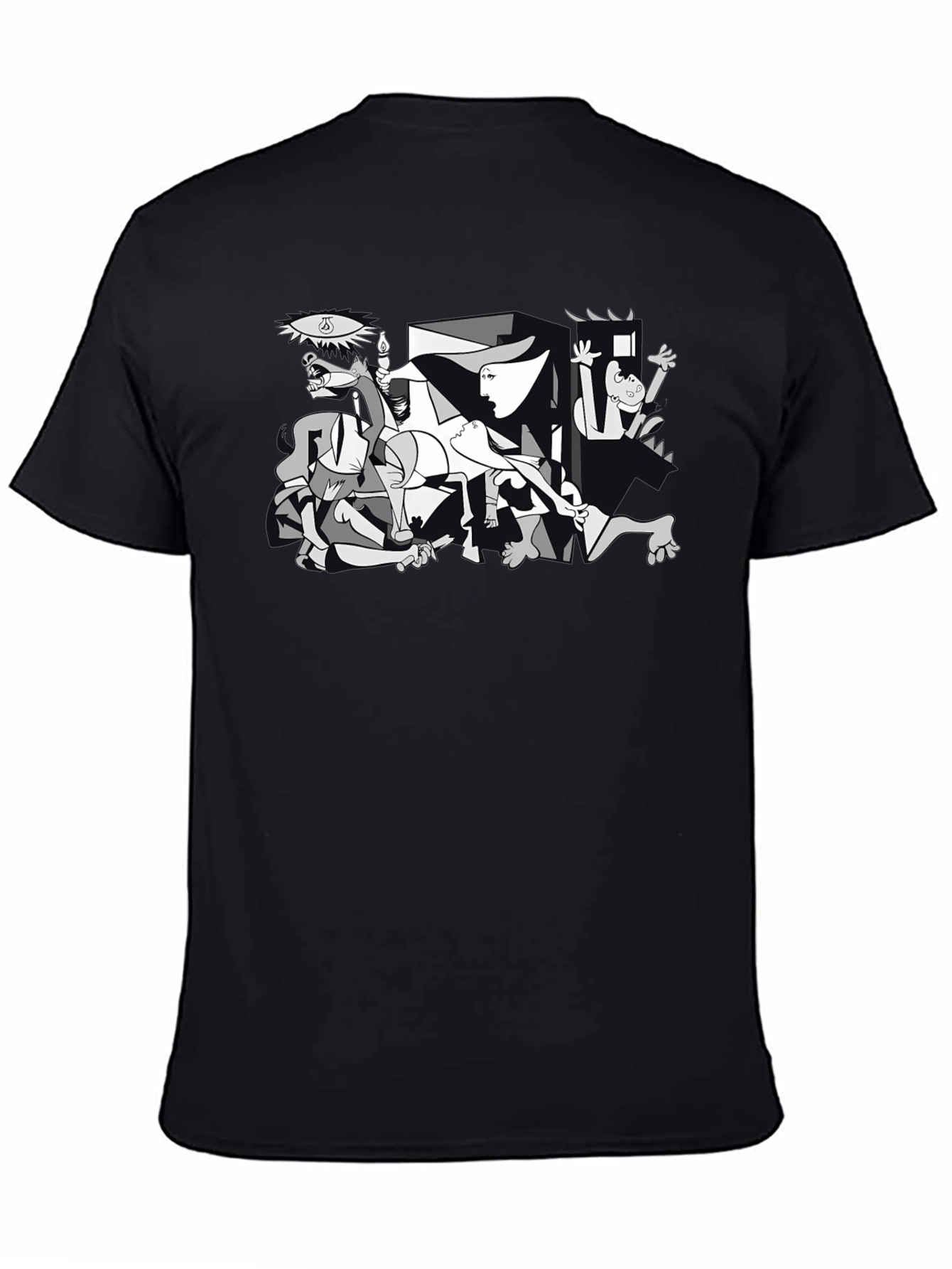 Black Guernica Style Graphic T-Shirt - Black view 4