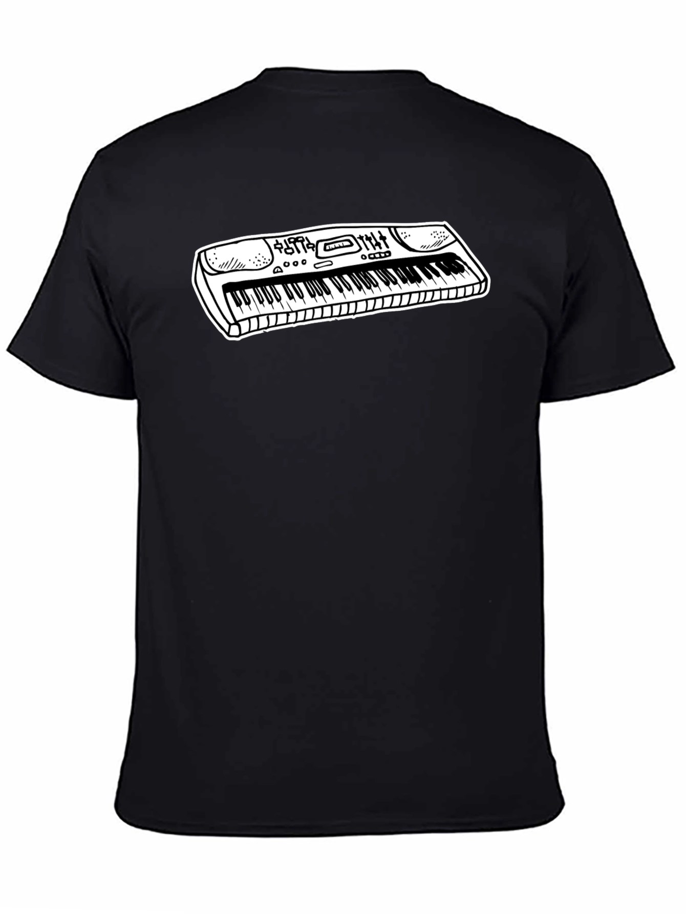 Black Keyboard Graphic Tee - Music Lover Shirt view 4