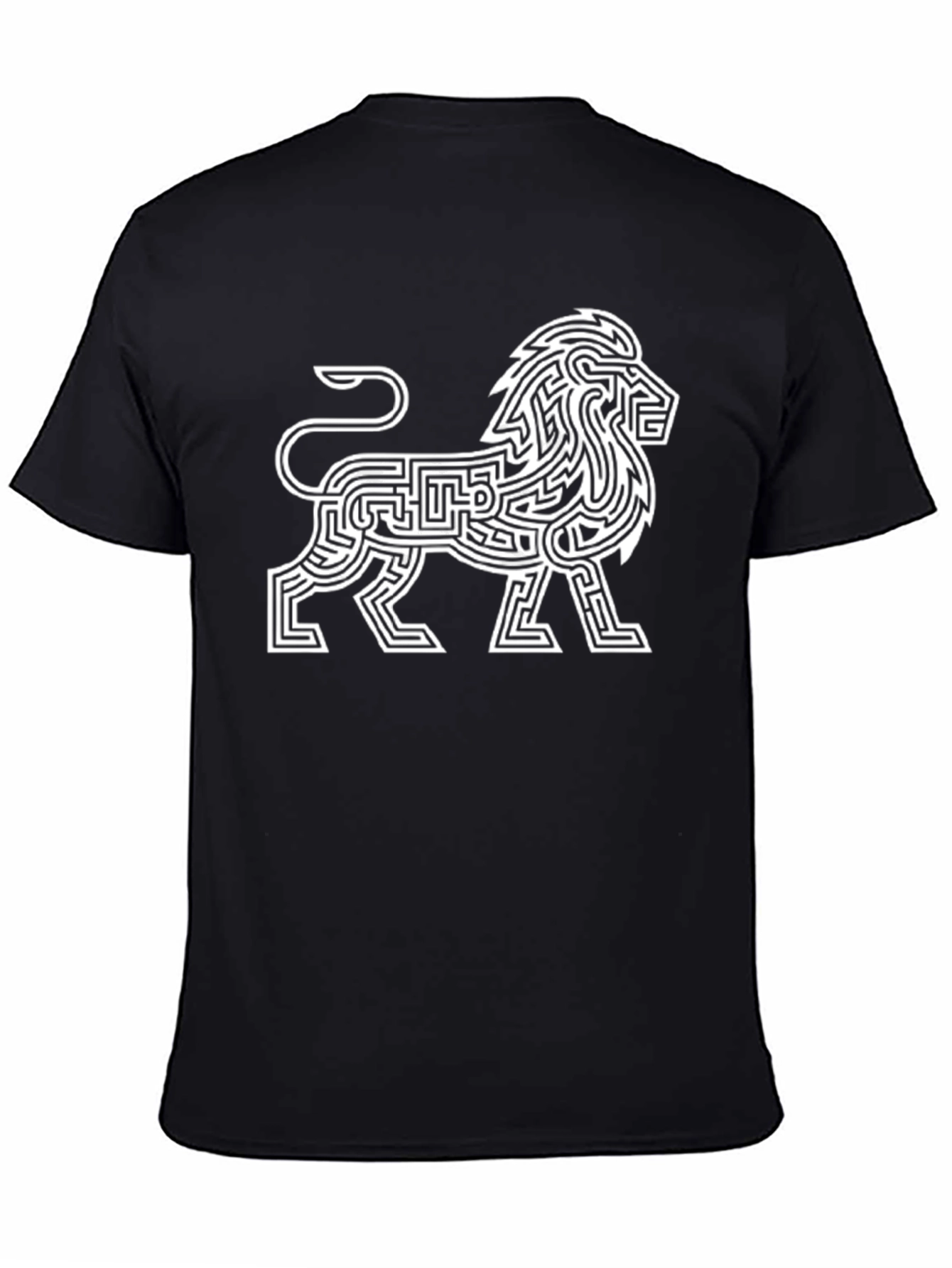 Black Lion Maze T-Shirt - Stylish & Unique Design view 4