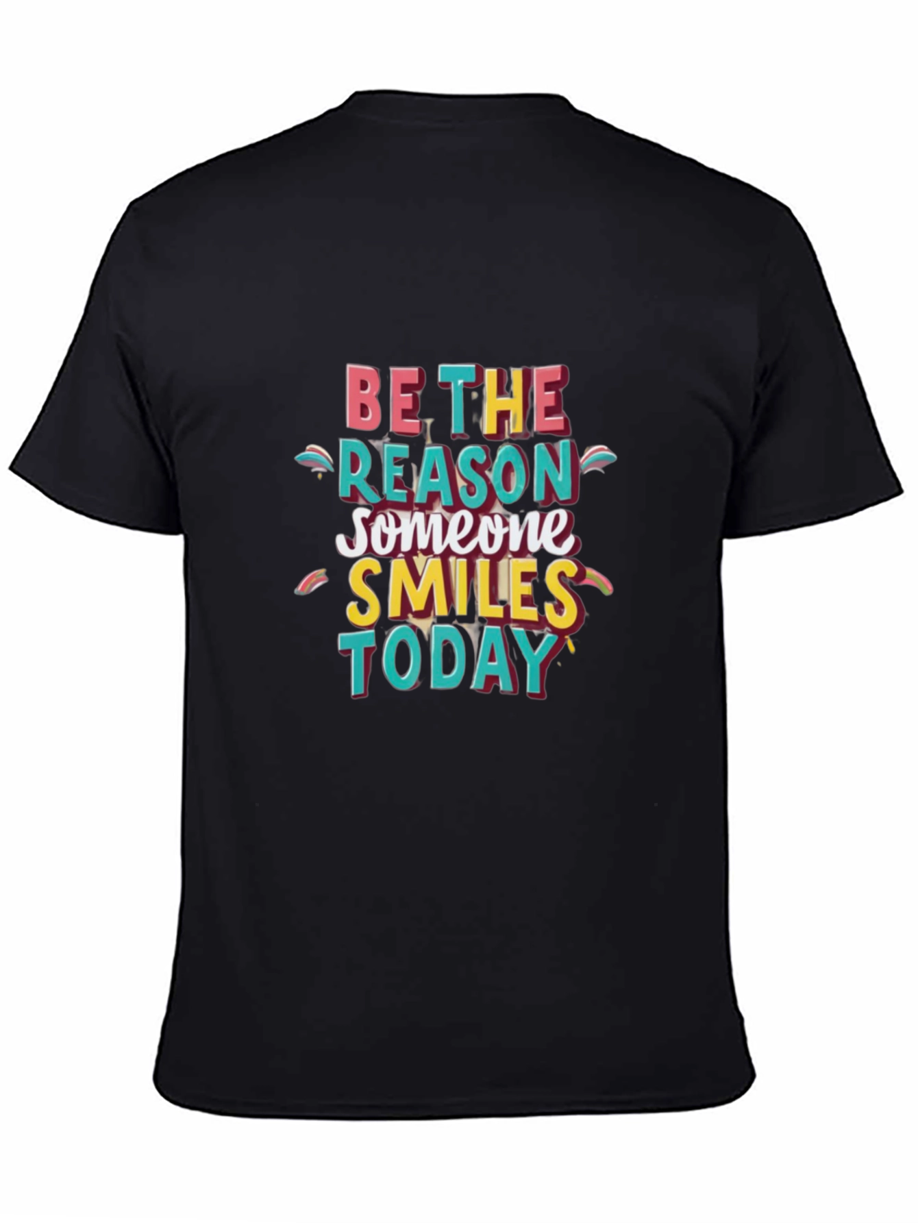 Black Be the Reason T-Shirt: Smiles Today Black Cotton Tee view 4