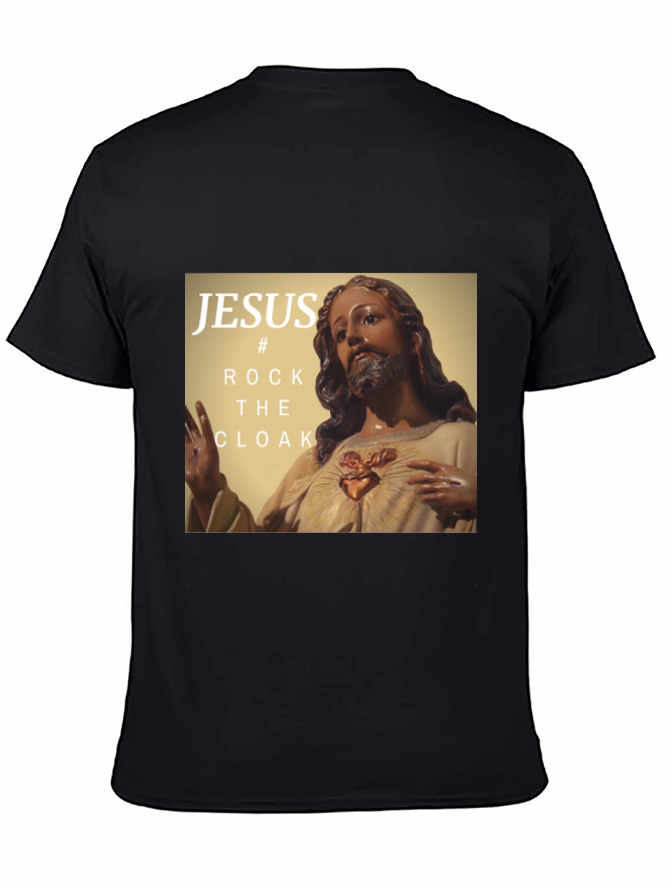 Black Jesus Rock the Cloak Graphic T-Shirt view 4