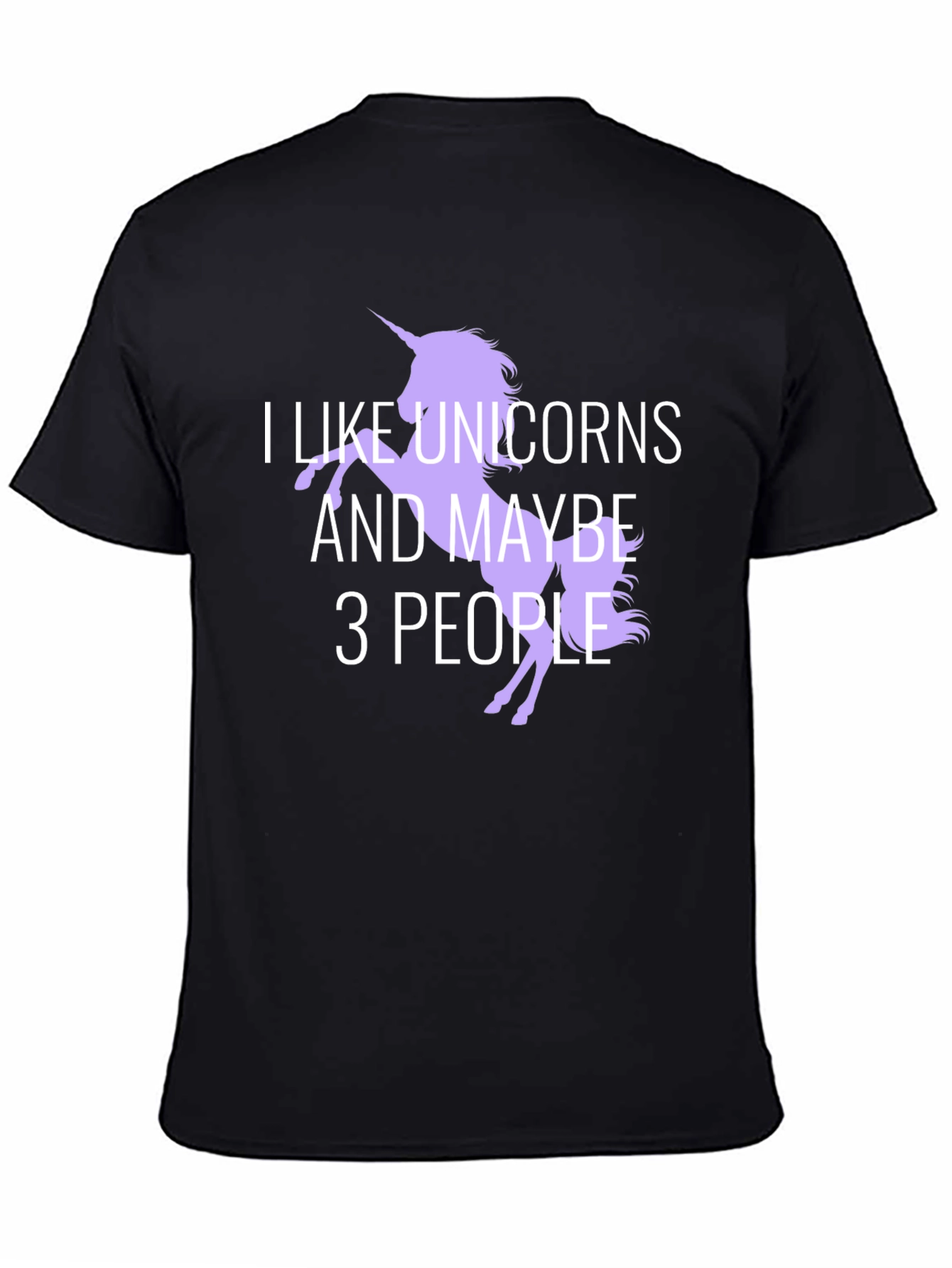 Black I Like Unicorns T-Shirt - Funny Graphic Tee view 4