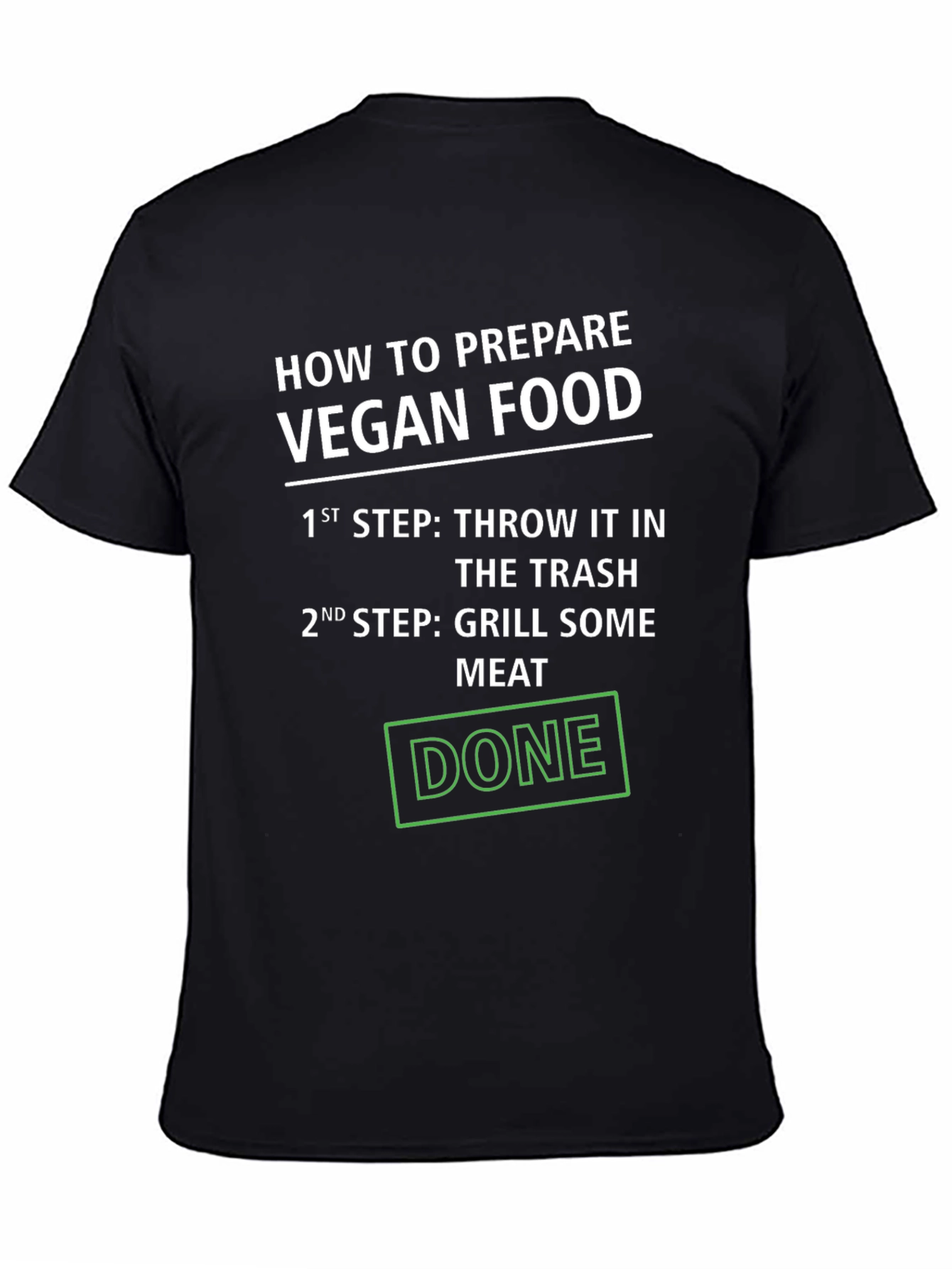 Black Vegan Food Prep Funny T-Shirt view 4