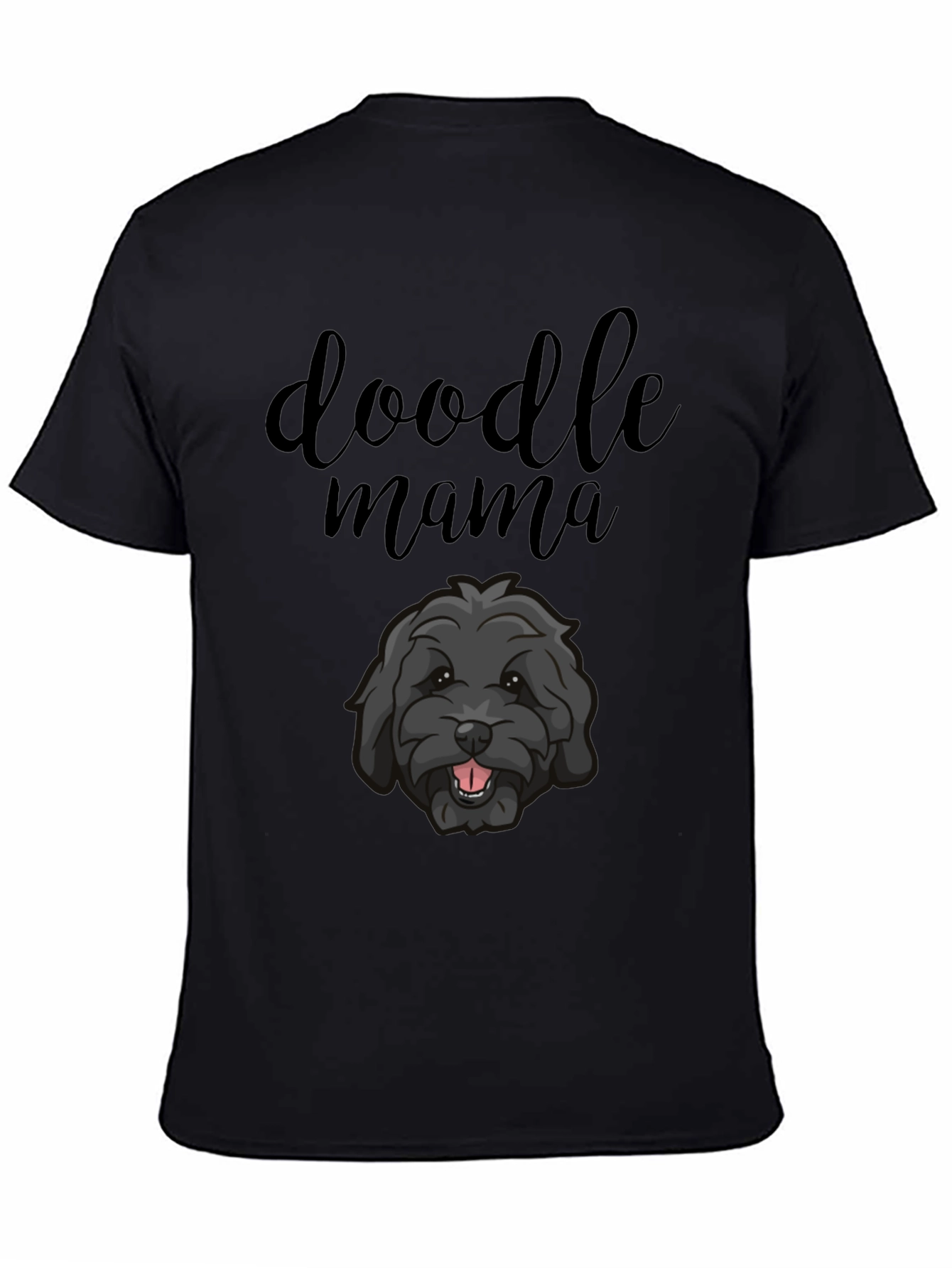Black Doodle Mama Black T-Shirt - Dog Lover Tee view 4