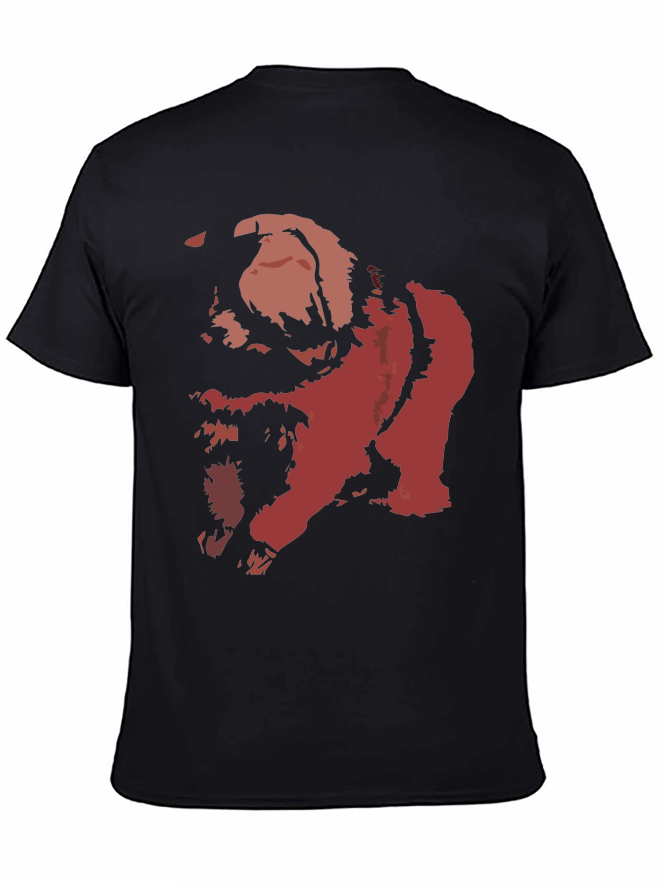 Black Bold Graphic Tee - Distressed Red Print on Black view 4
