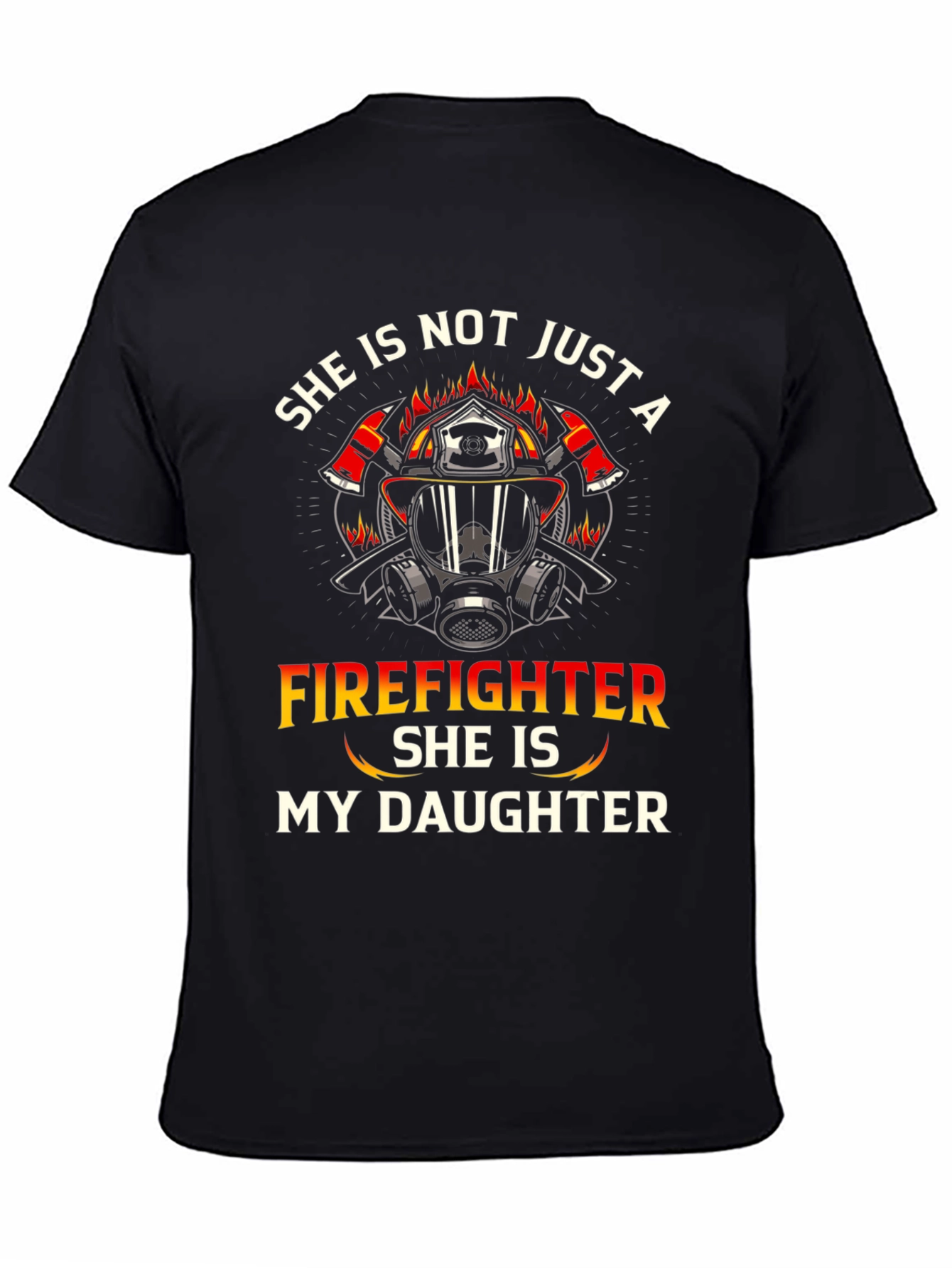 Black Firefighter Daughter T-Shirt - Proud Parent Apparel view 4