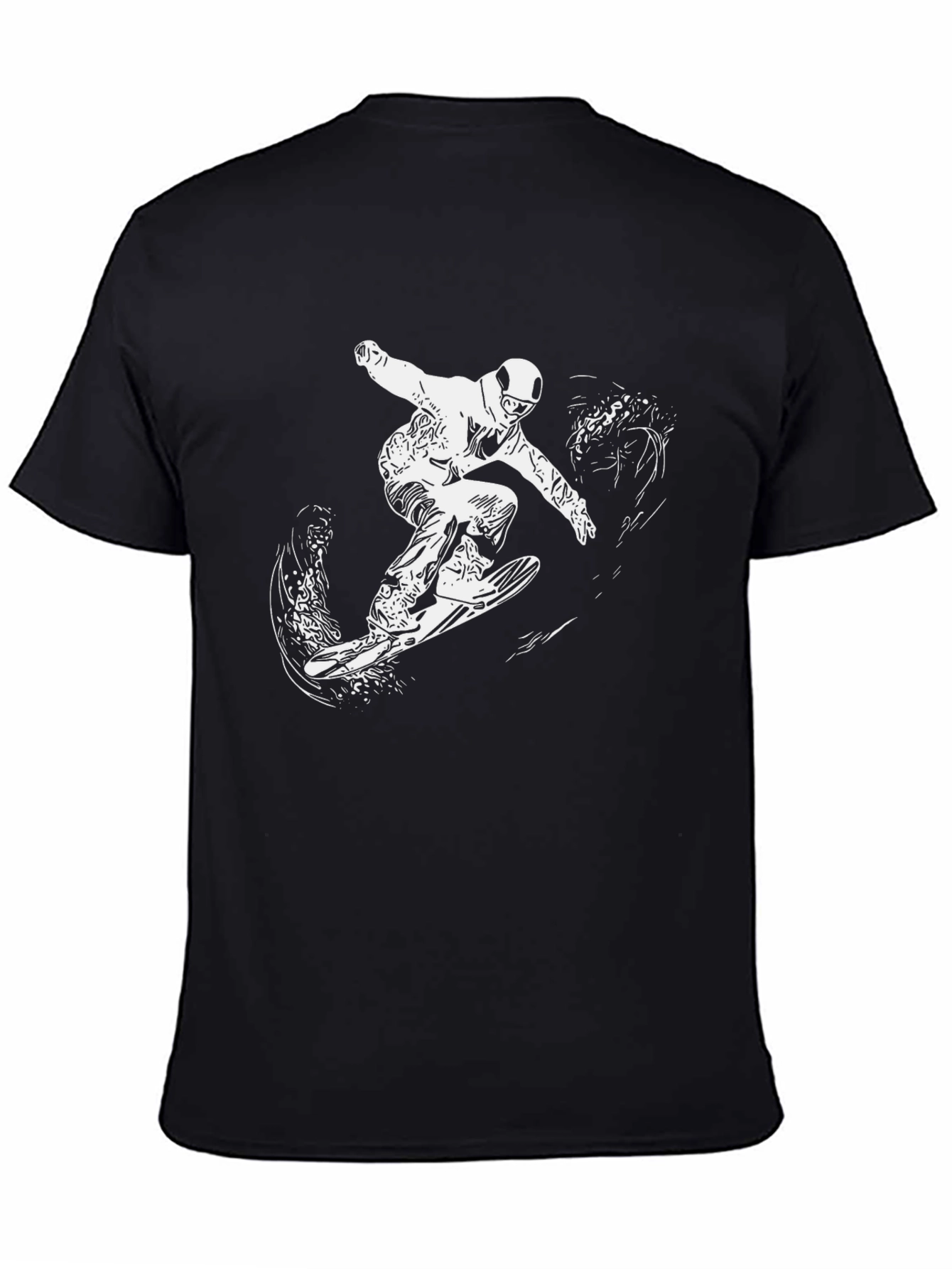 Black Black Graphic Tee - Snowboarder Design view 4