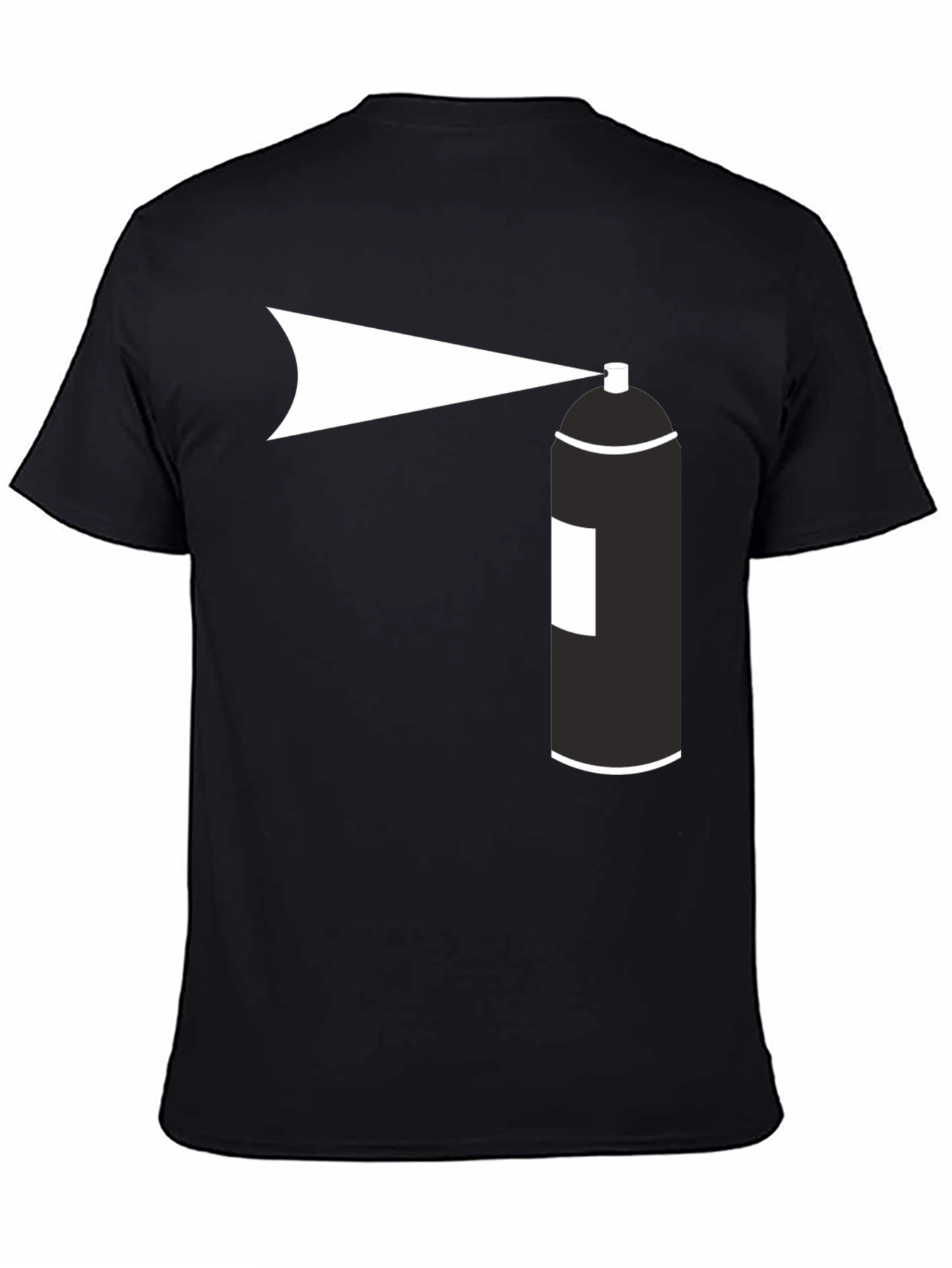 Black Spray Paint Graphic Tee - Black Cotton T-Shirt view 4