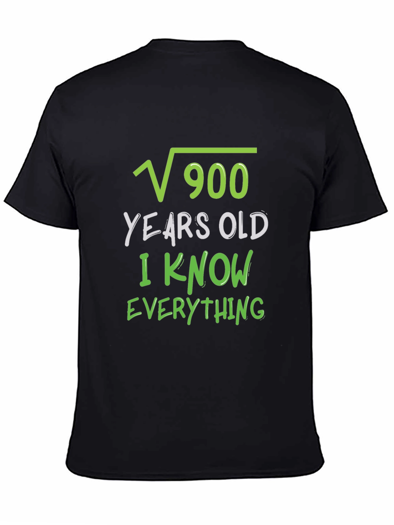 Black Funny Math Joke T-Shirt - √900 Years Old view 4