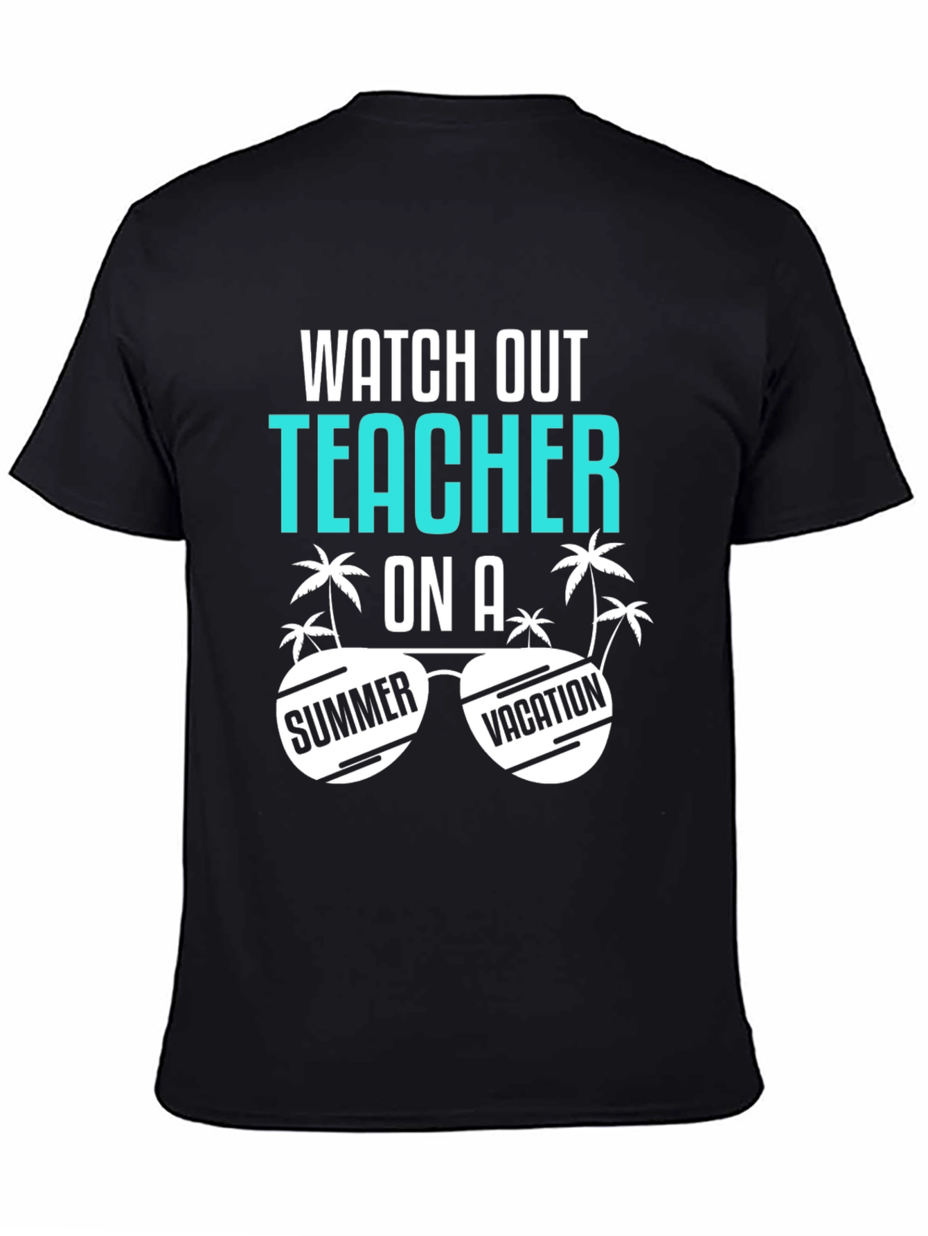 Black Teacher Summer Vacation T-Shirt view 4