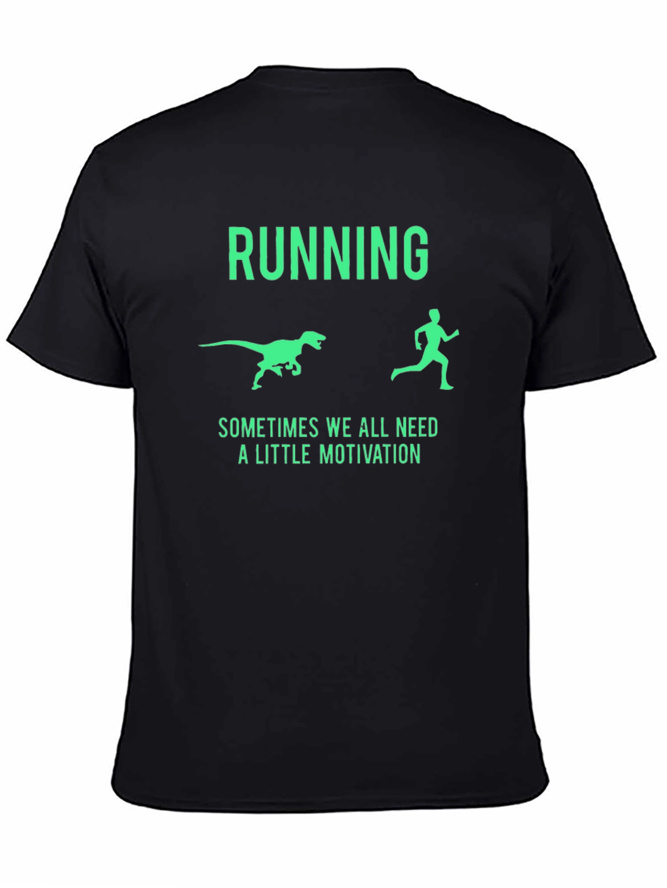 Black Running Dinosaur Motivation Graphic Tee view 4