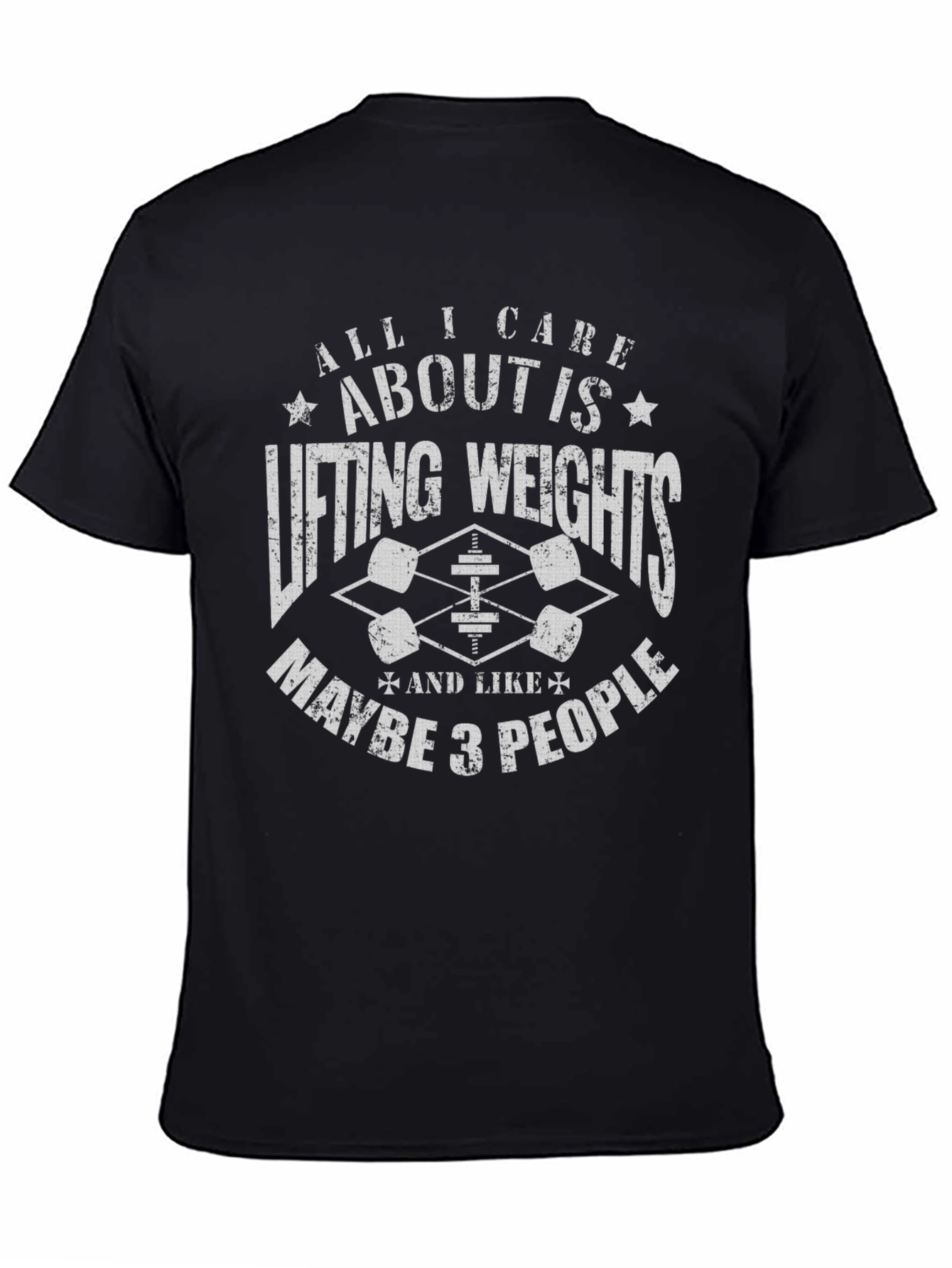 Black Weightlifting Graphic Tee: Lifting Weights & Maybe 3 People view 4