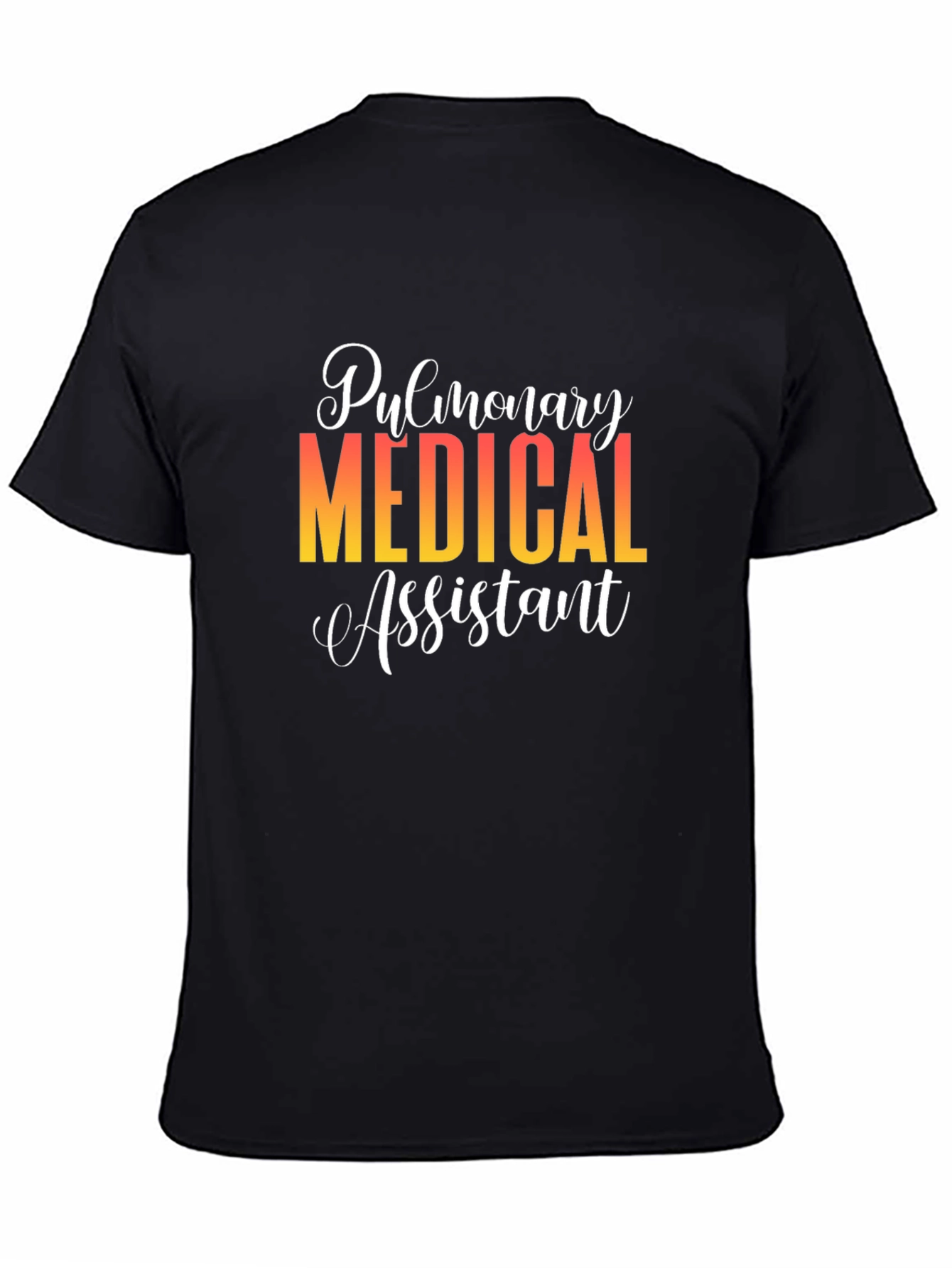 Black Pulmonary Medical Assistant Black T-Shirt view 4