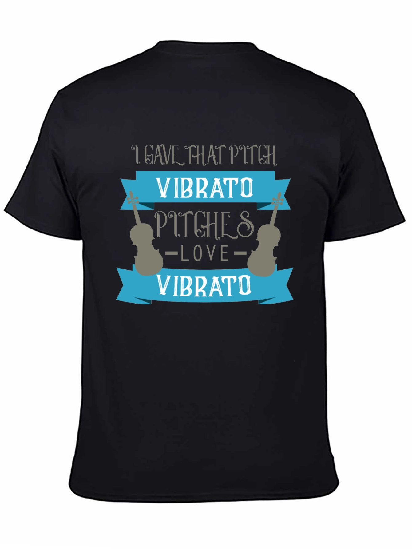 Black Vibrato Music Lover Graphic T-Shirt view 4