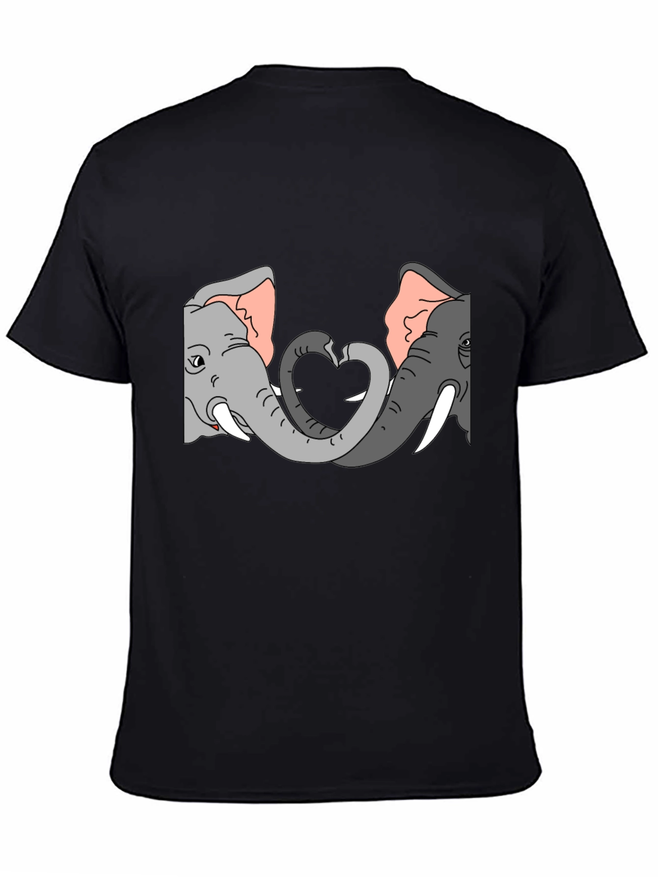 Black Elephant Love Heart Graphic Tee - Black view 4