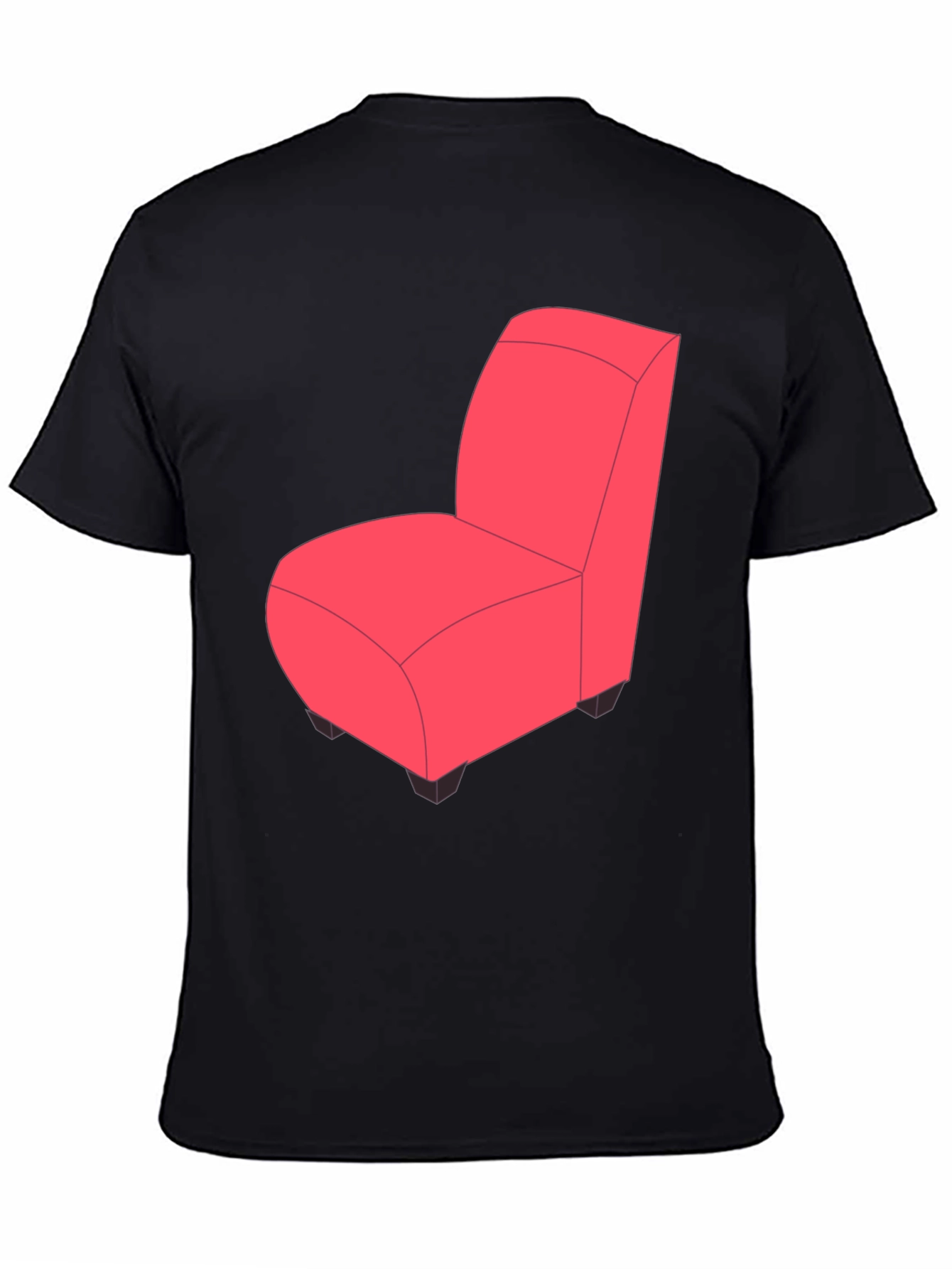 Black Novelty Chair Graphic Tee - Quirky Fun Style view 4