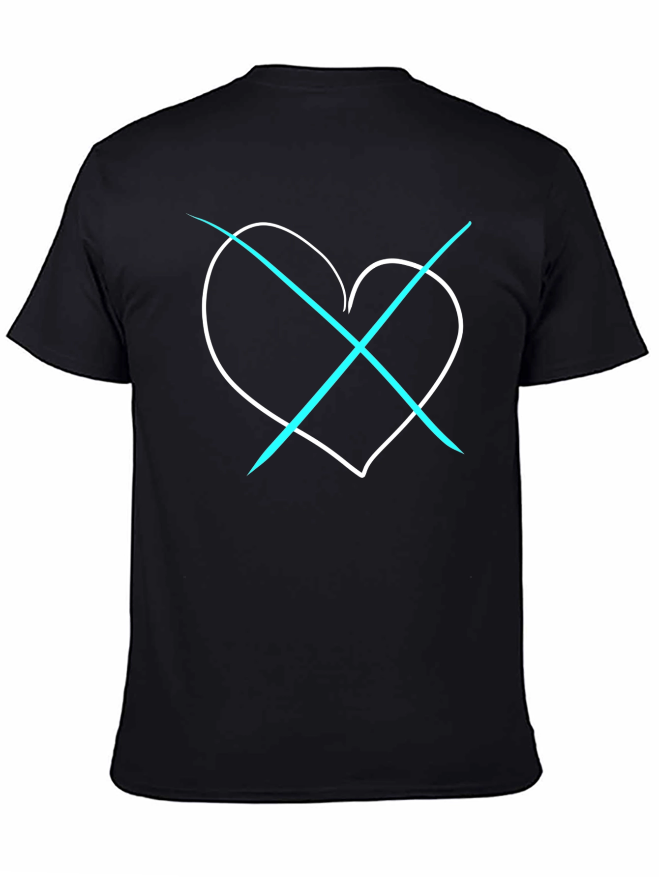 Black Heartbreaker Tee - Crossed Heart Graphic T-Shirt view 4