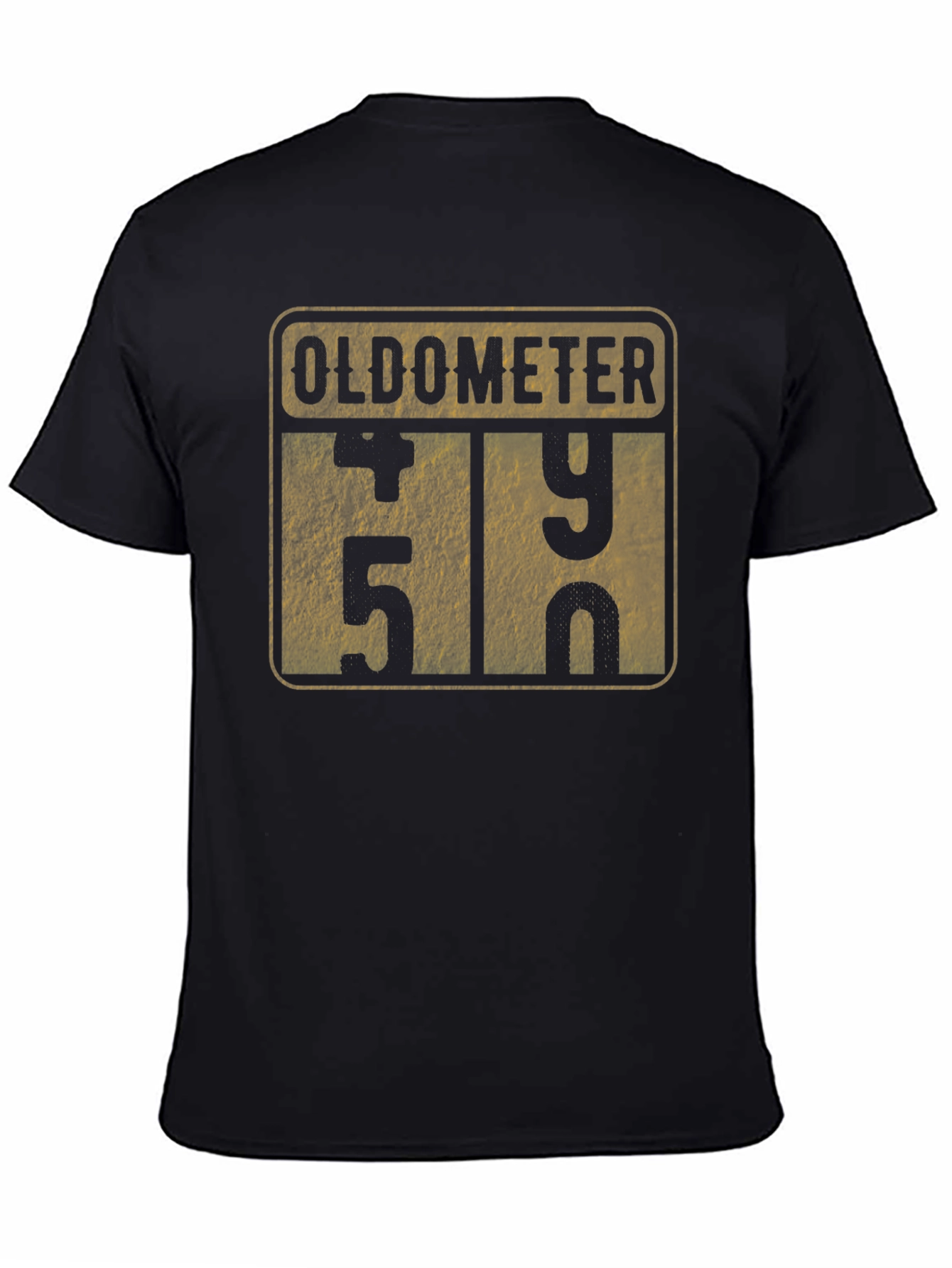 Black Oldometer Funny Birthday T-Shirt view 4